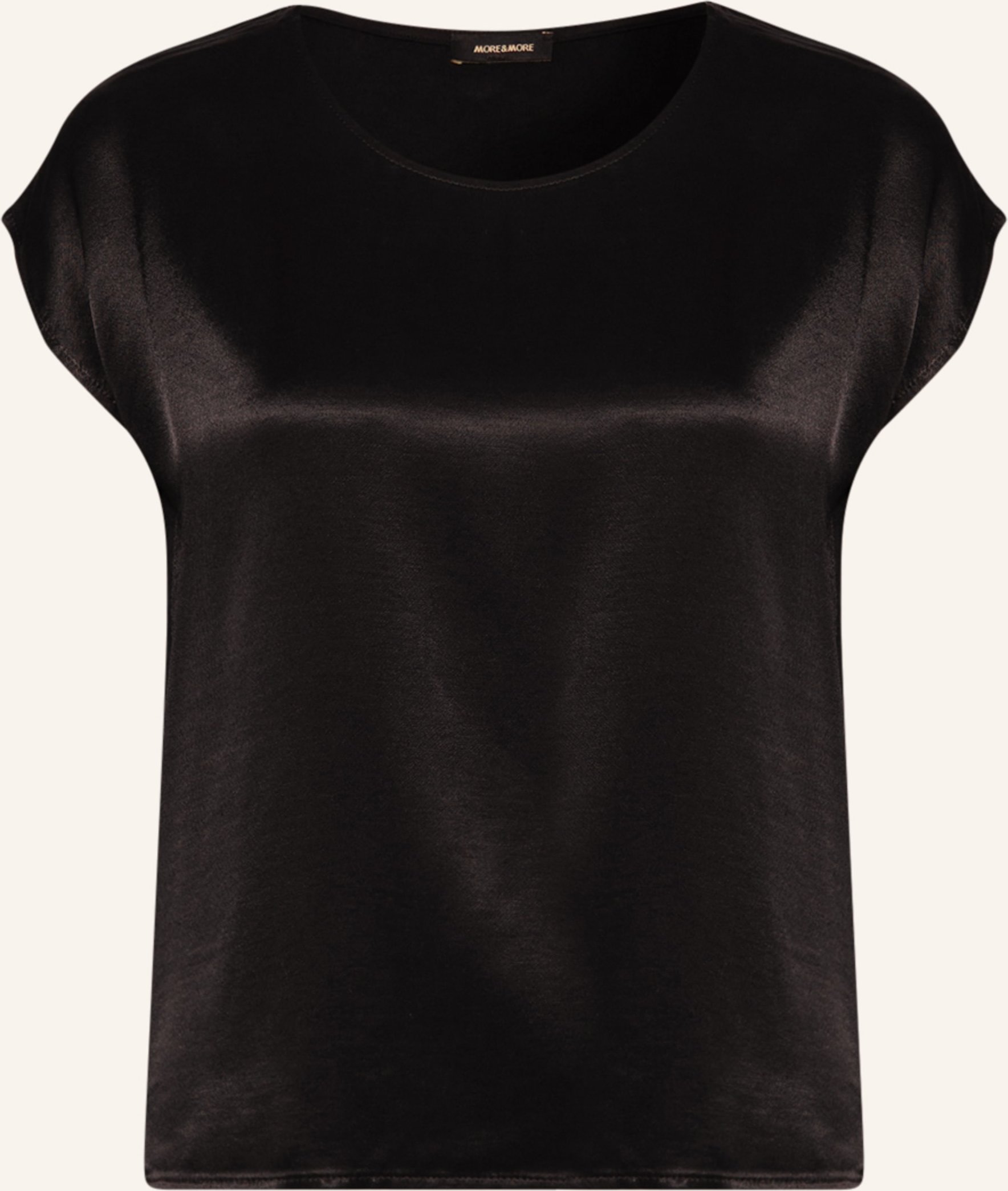 More & More T-Shirt Im Materialmix schwarz