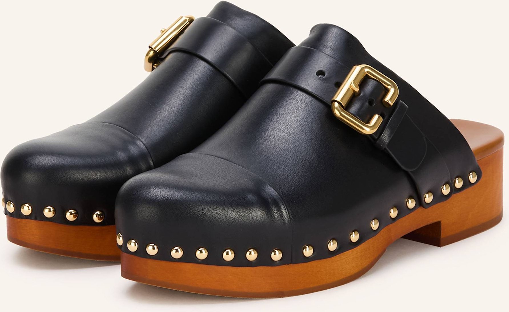 Thumbnail - Chloé Clogs Jeannette Mit Nieten schwarz
