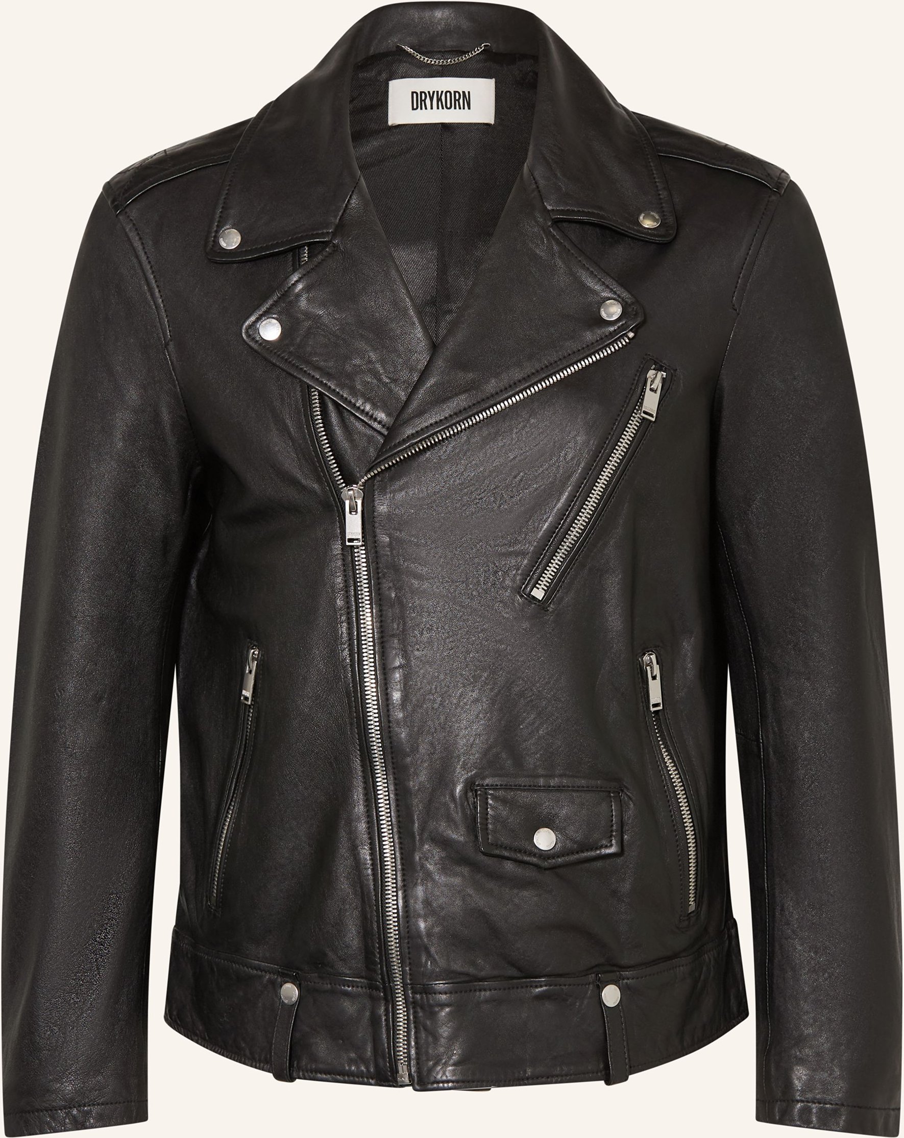 Drykorn Lederjacke Mik schwarz