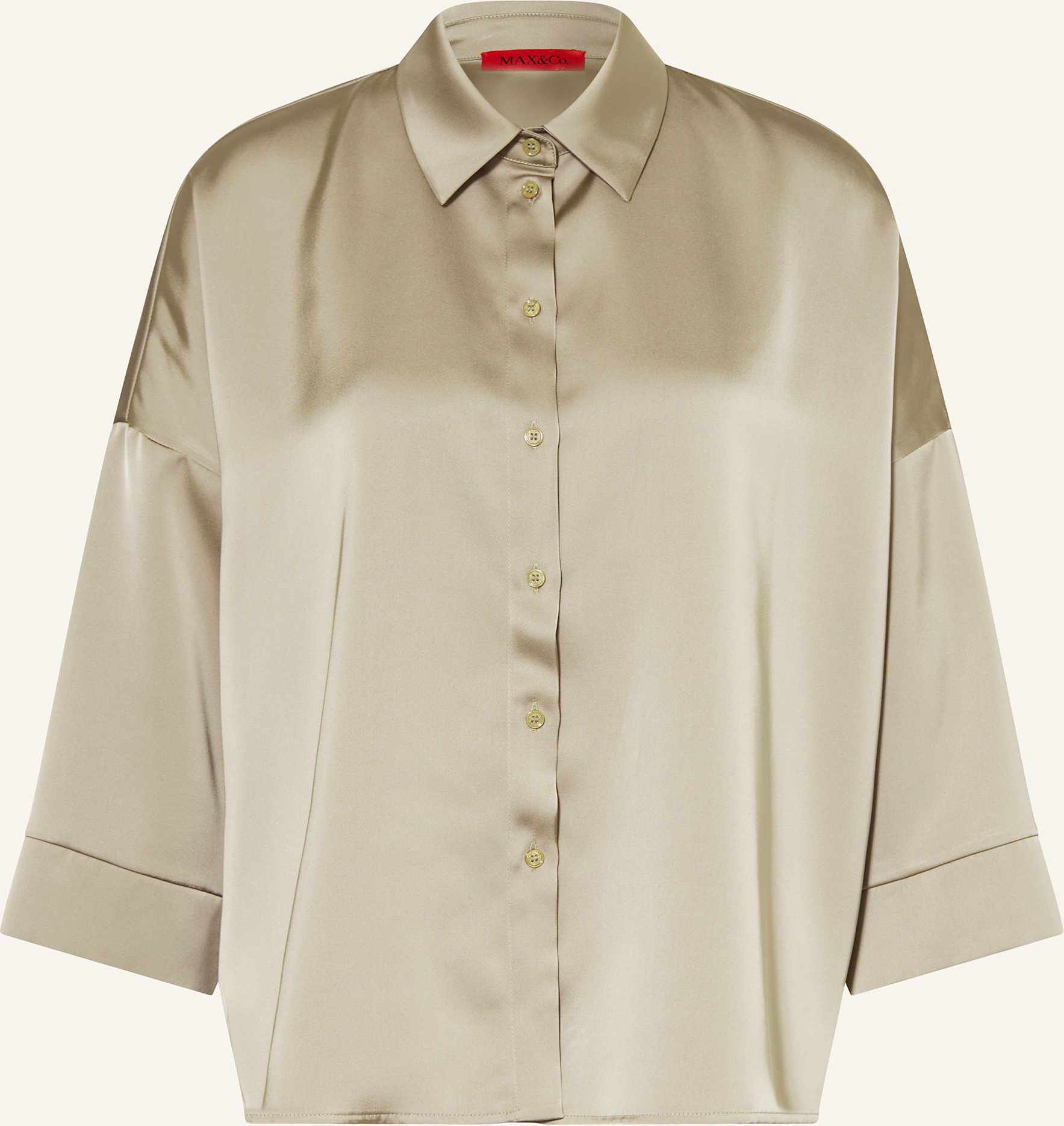 Max & Co. Satinbluse Sbembo Mit 3/4-Arm beige
