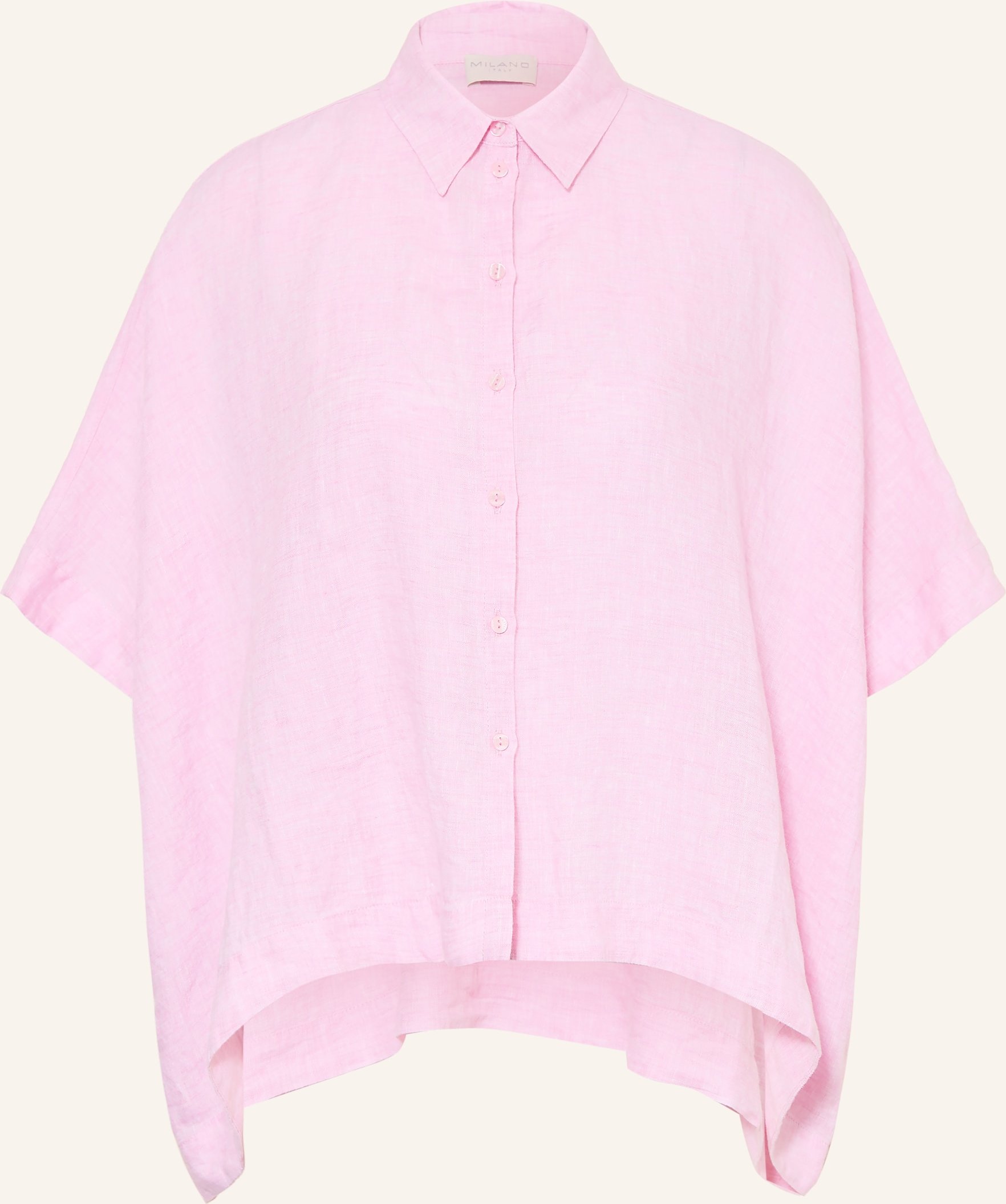 Milano Italy Oversized-Hemdbluse Aus Leinen rosa