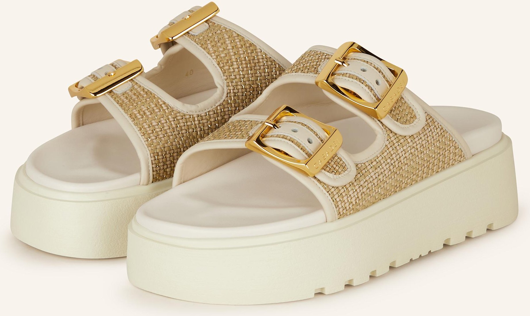 Casadei Plateau-Pantoletten Birlkey weiss