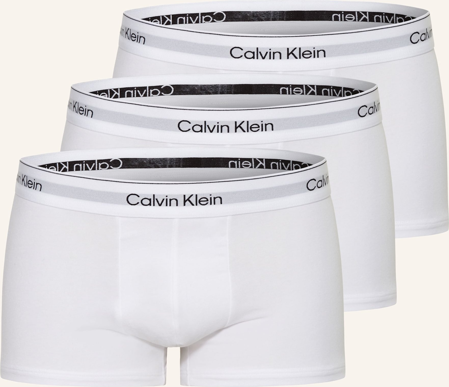 Calvin Klein 3er-Pack Boxershorts Icon Cotton Stretch Low Rise weiss