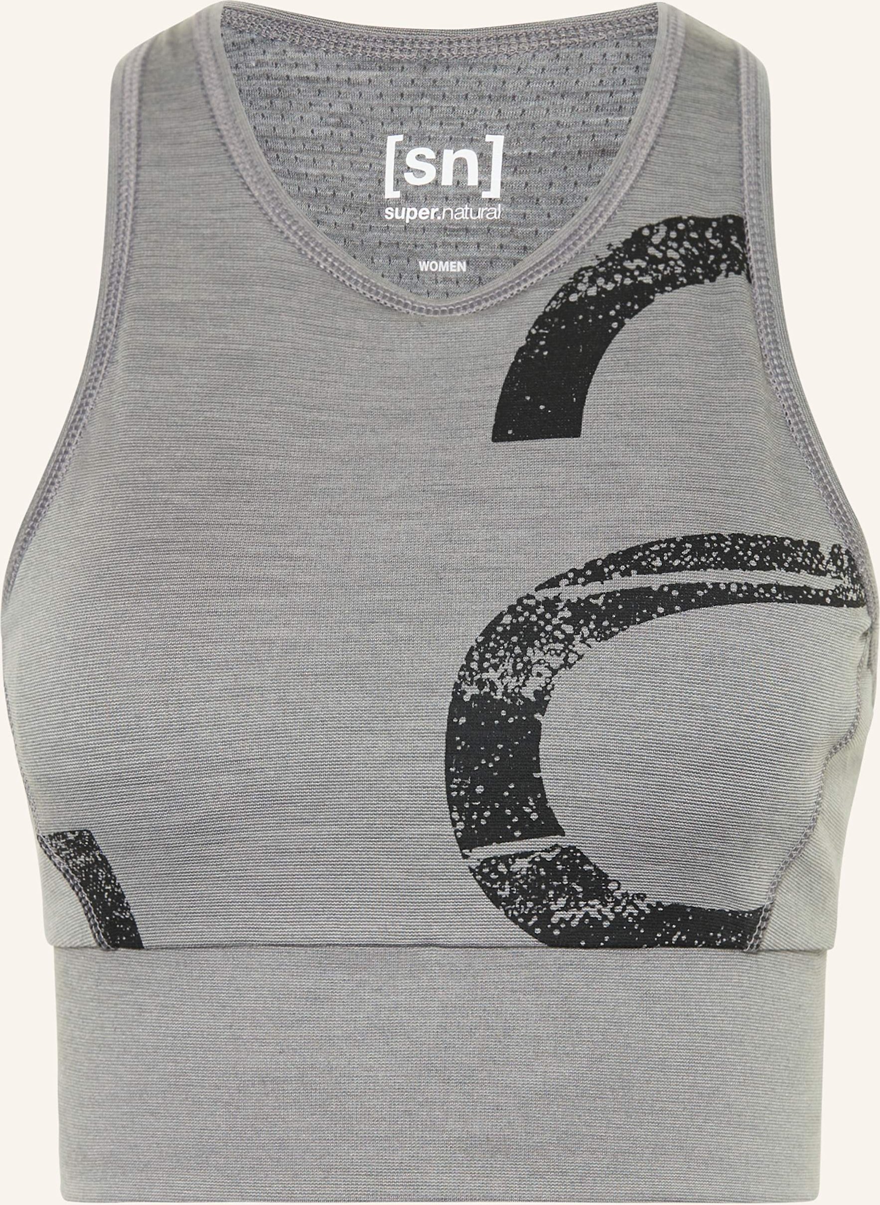 Super.Natural Cropped-Funktionstop Capital Logo Mit Merinowolle grau