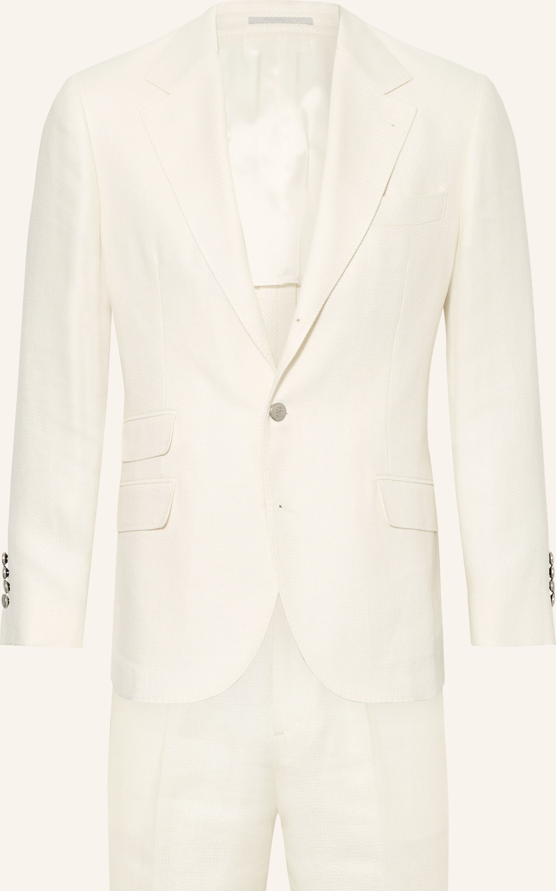 Brunello Cucinelli Anzug Extra Slim Fit Mit Seide Und Leinen weiss