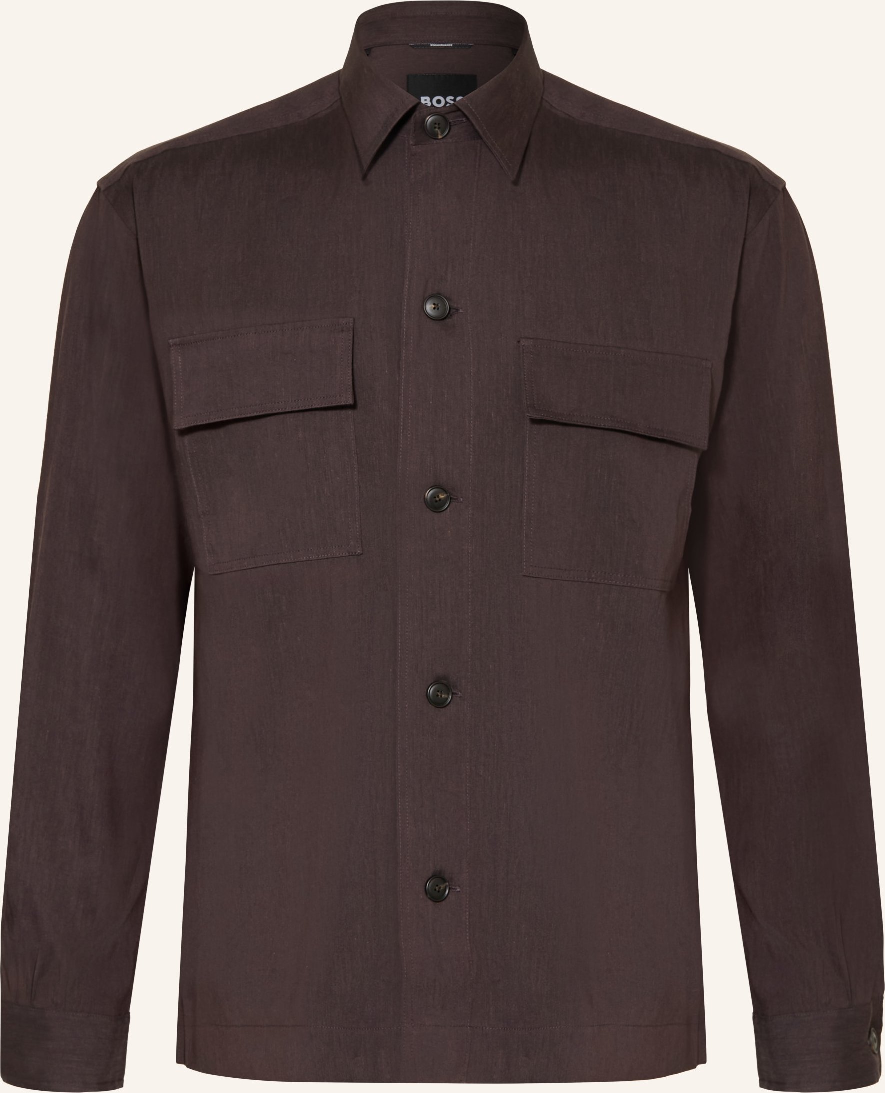 Boss Hemd Cai Comfort Fit Mit Leinen braun