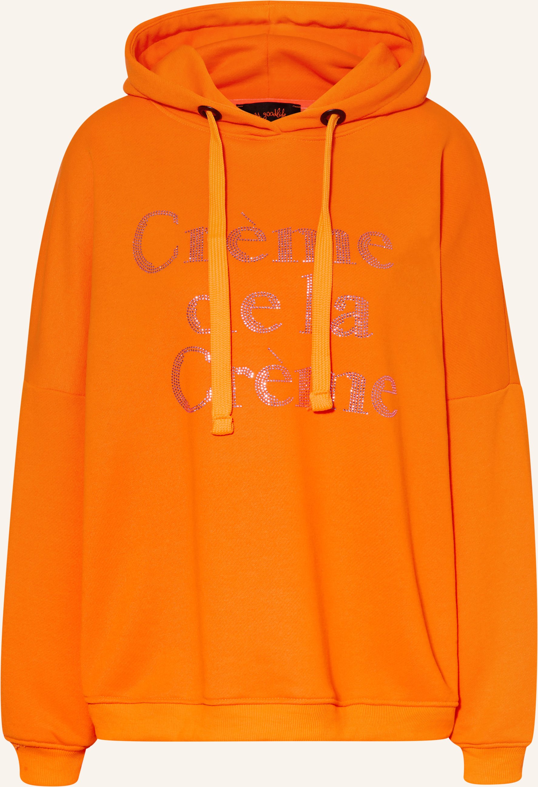 Miss Goodlife Hoodie Mit Schmucksteinen orange