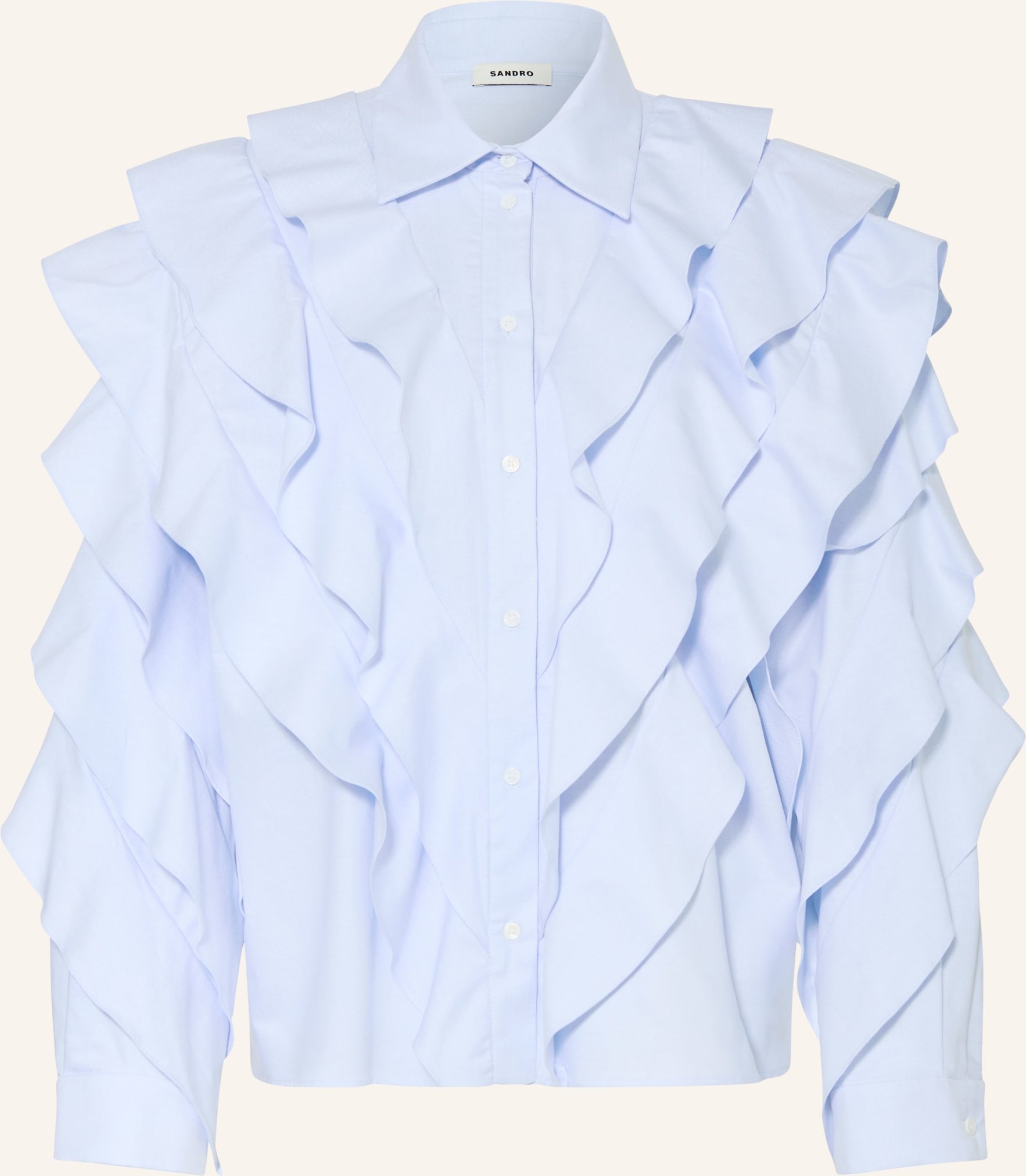 Sandro Hemdbluse Mit Volants blau