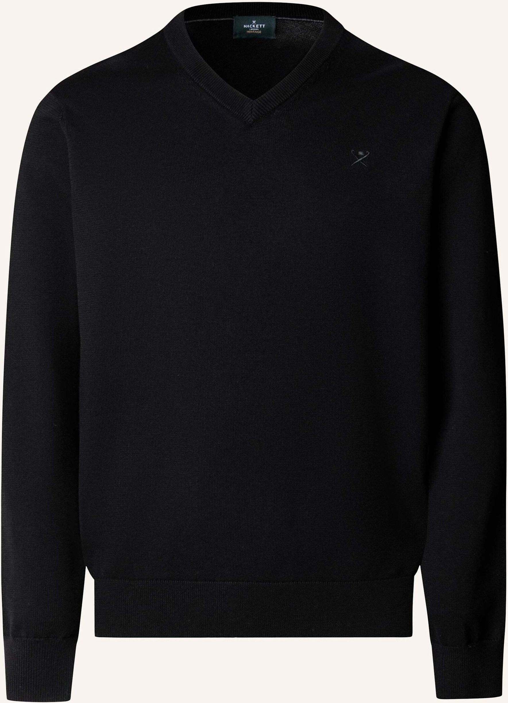Hackett London Pullover Ess Cotton V Neck schwarz