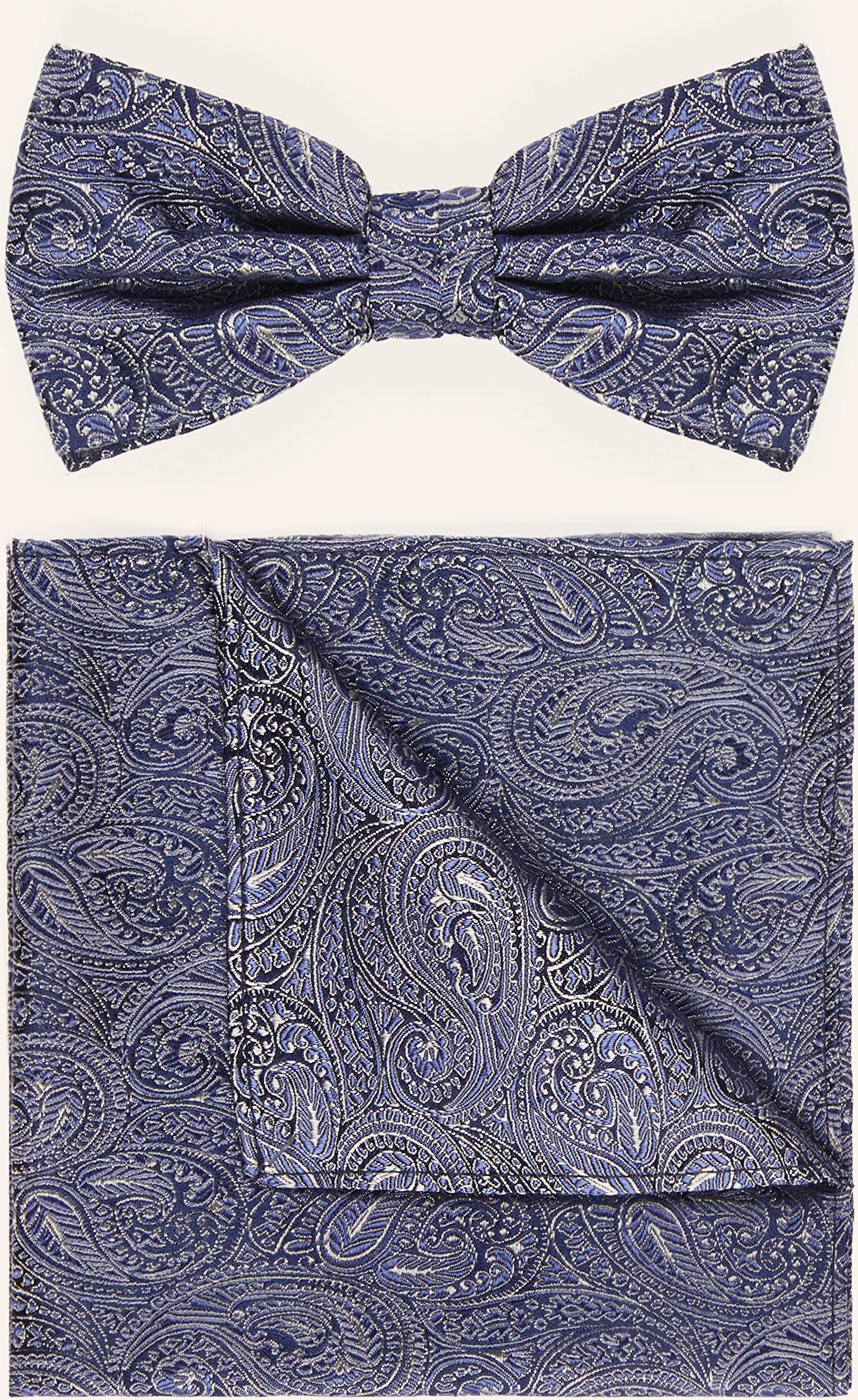 Paul Set: Fliege Und Einstecktuch blau