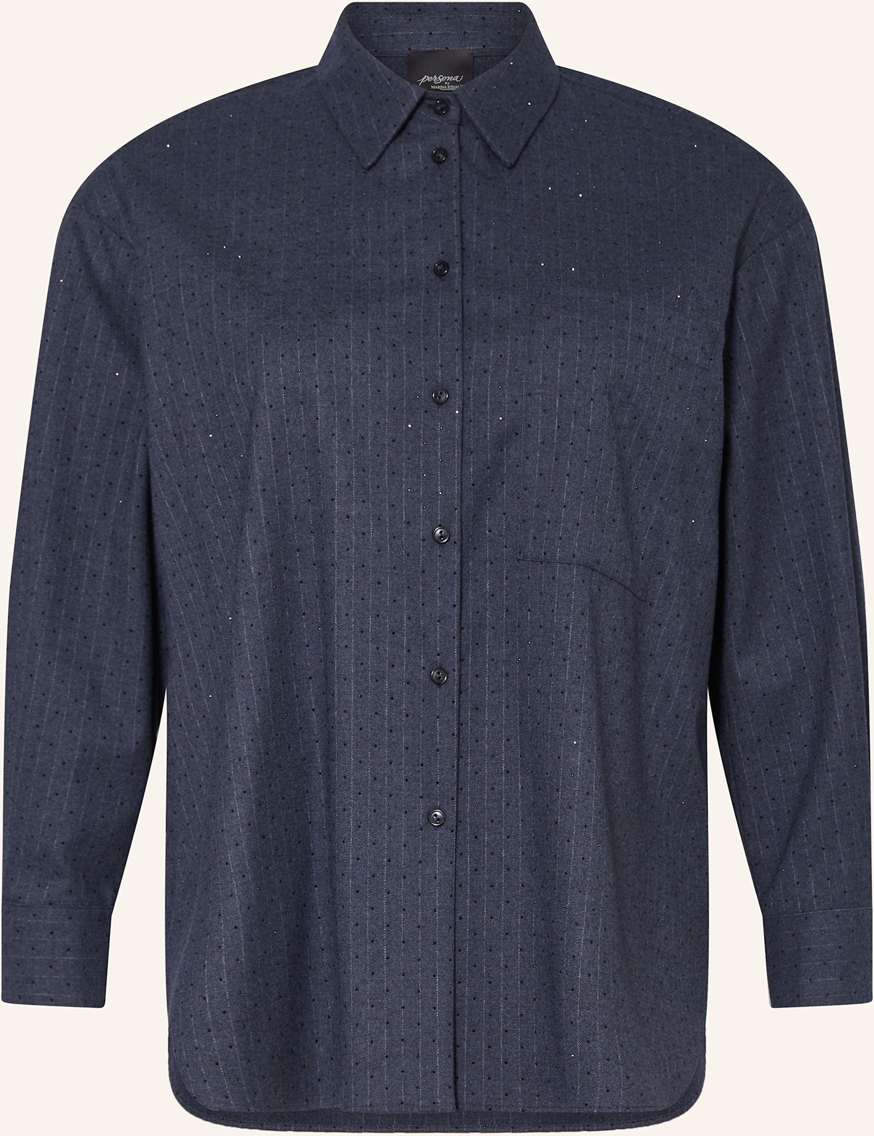 Persona Marina Rinaldi Hemdbluse Tiro Mit Schmucksteinen blau