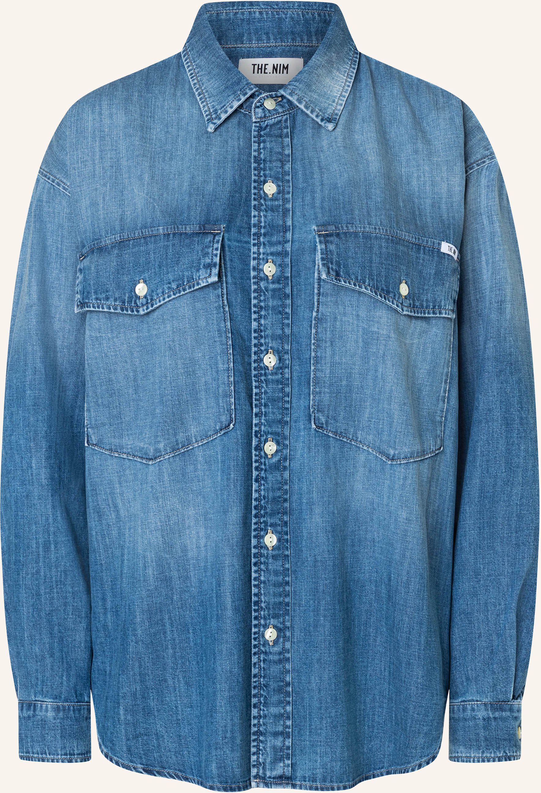 The.Nim Standard Hemd Woman L/S Overshirt blau