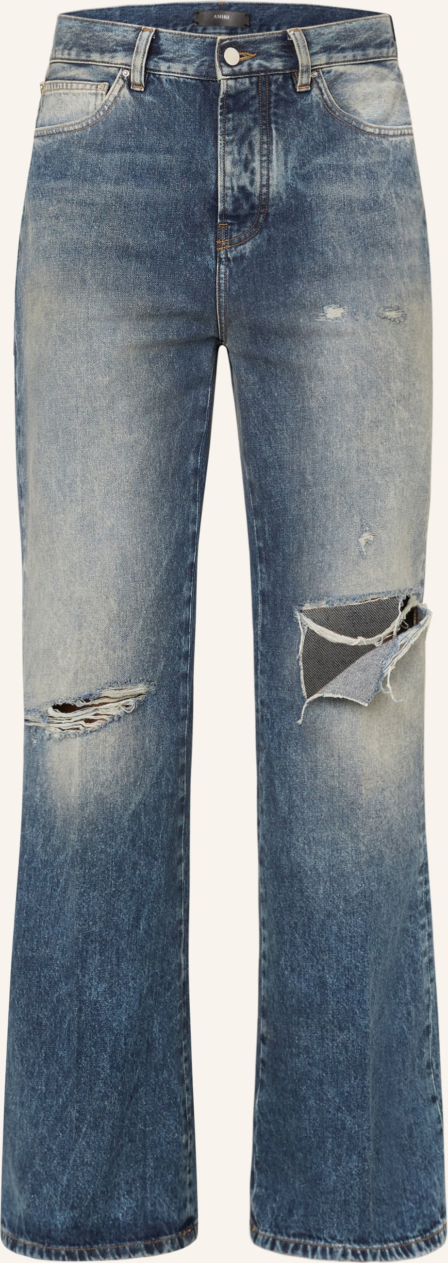 Amiri Destroyed Jeans Slashed Regular Fit blau