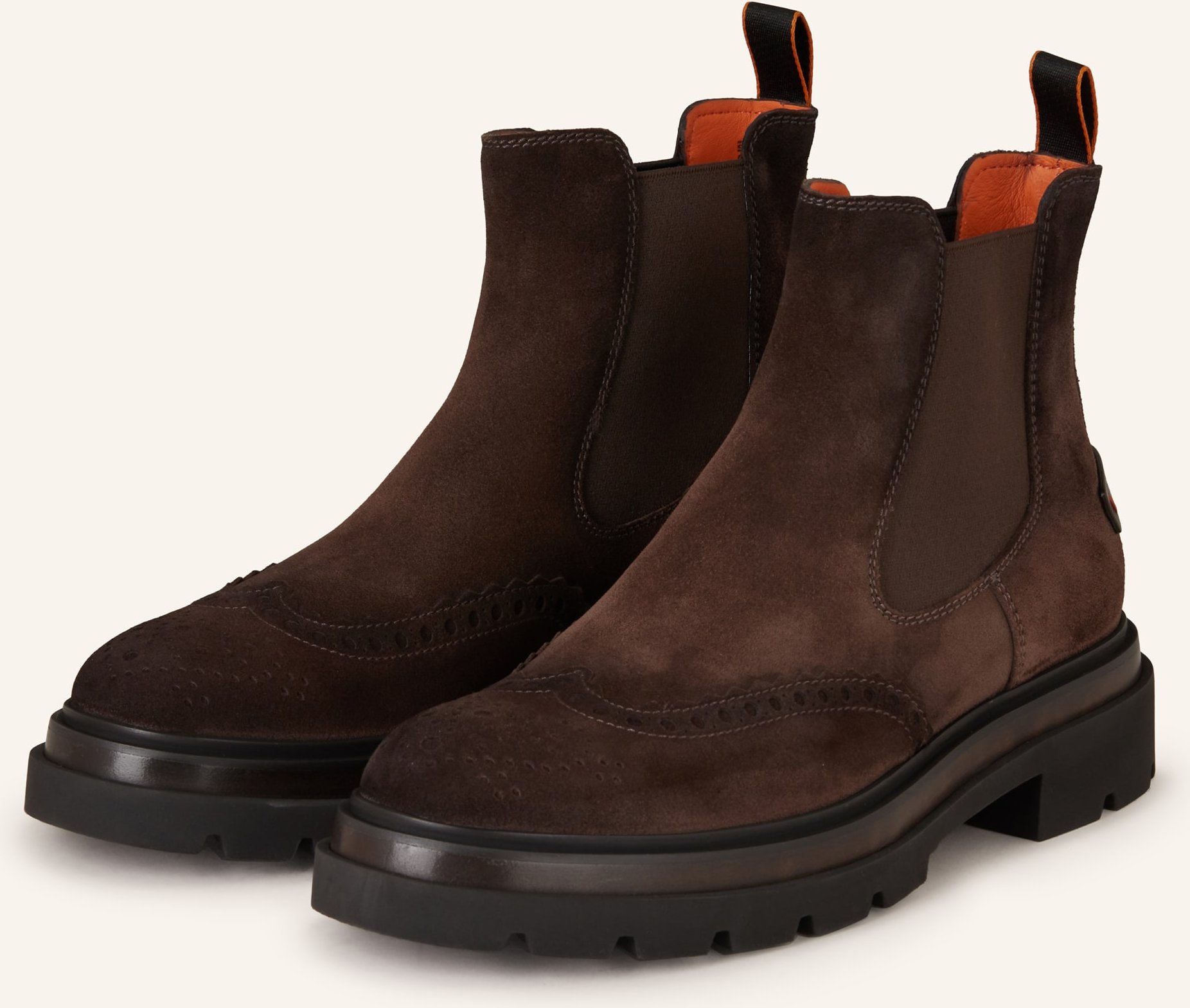 Santoni Chelsea-Boots Blockage braun