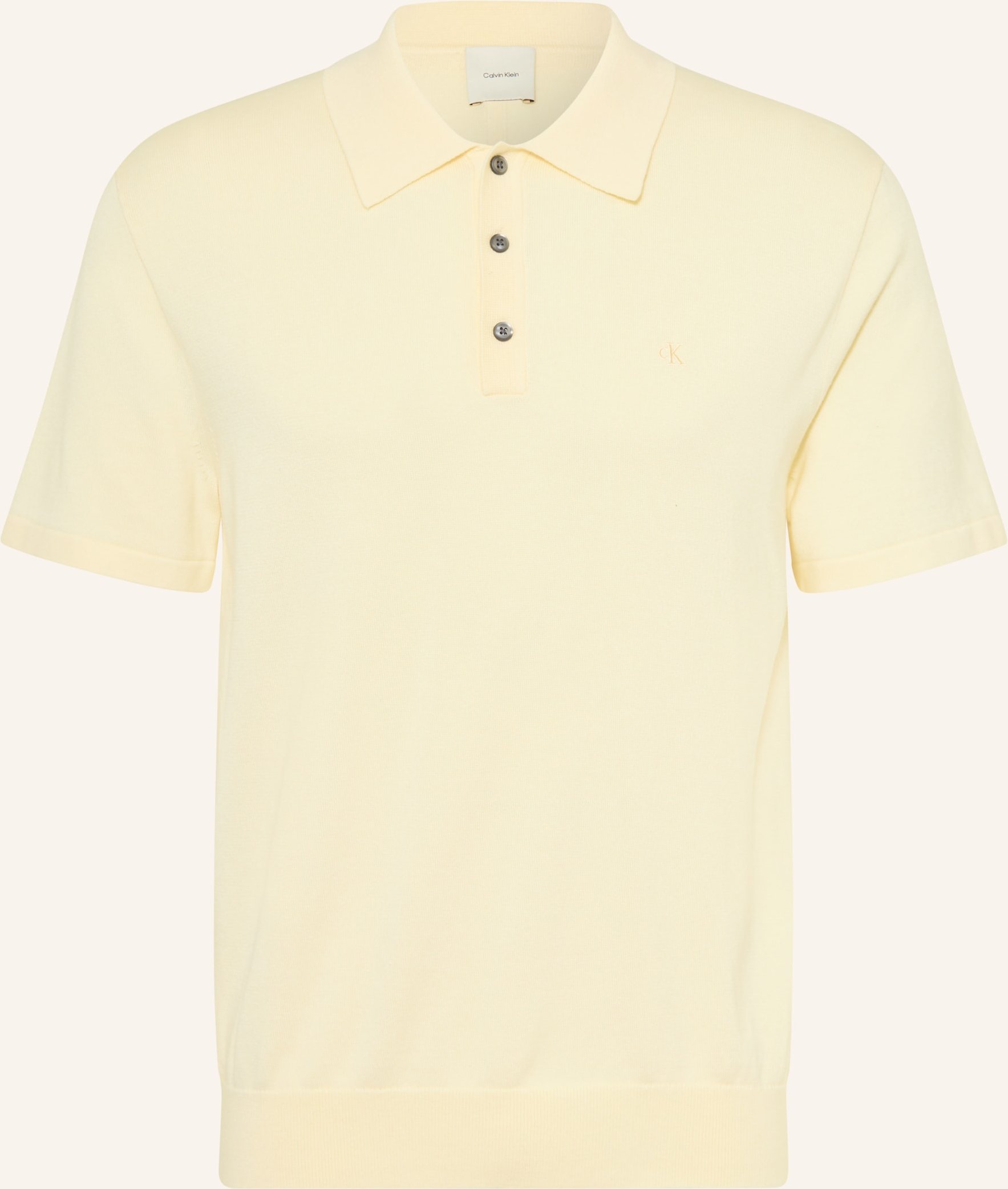 Calvin Klein Strick-Poloshirt gelb