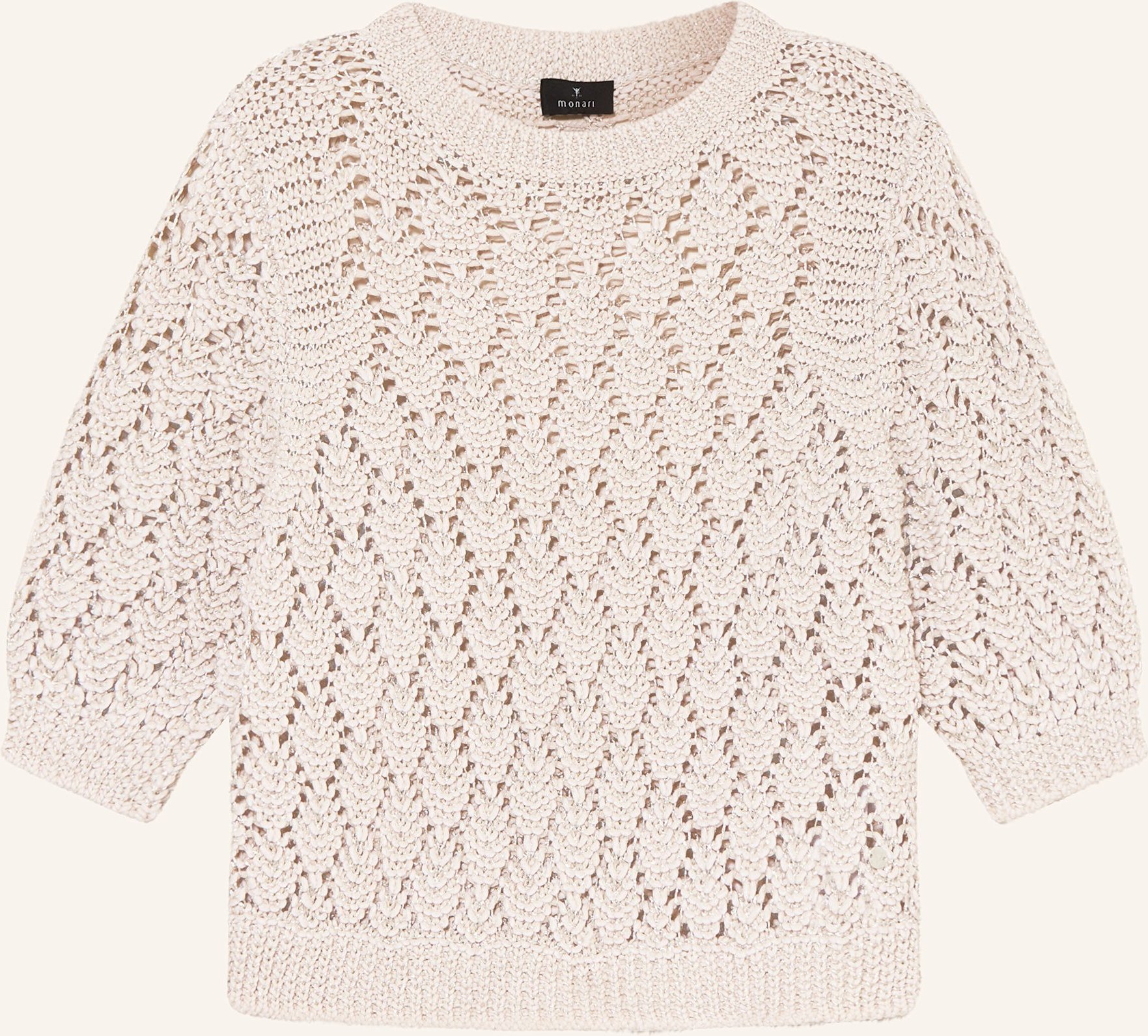 Monari Pullover Mit 3/4-Arm Und Glitzergarn beige