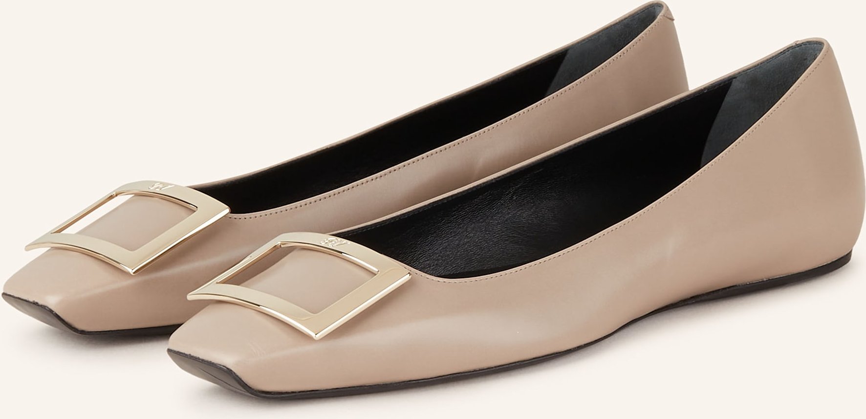 Roger Vivier Ballerina Quadrata Trompette beige