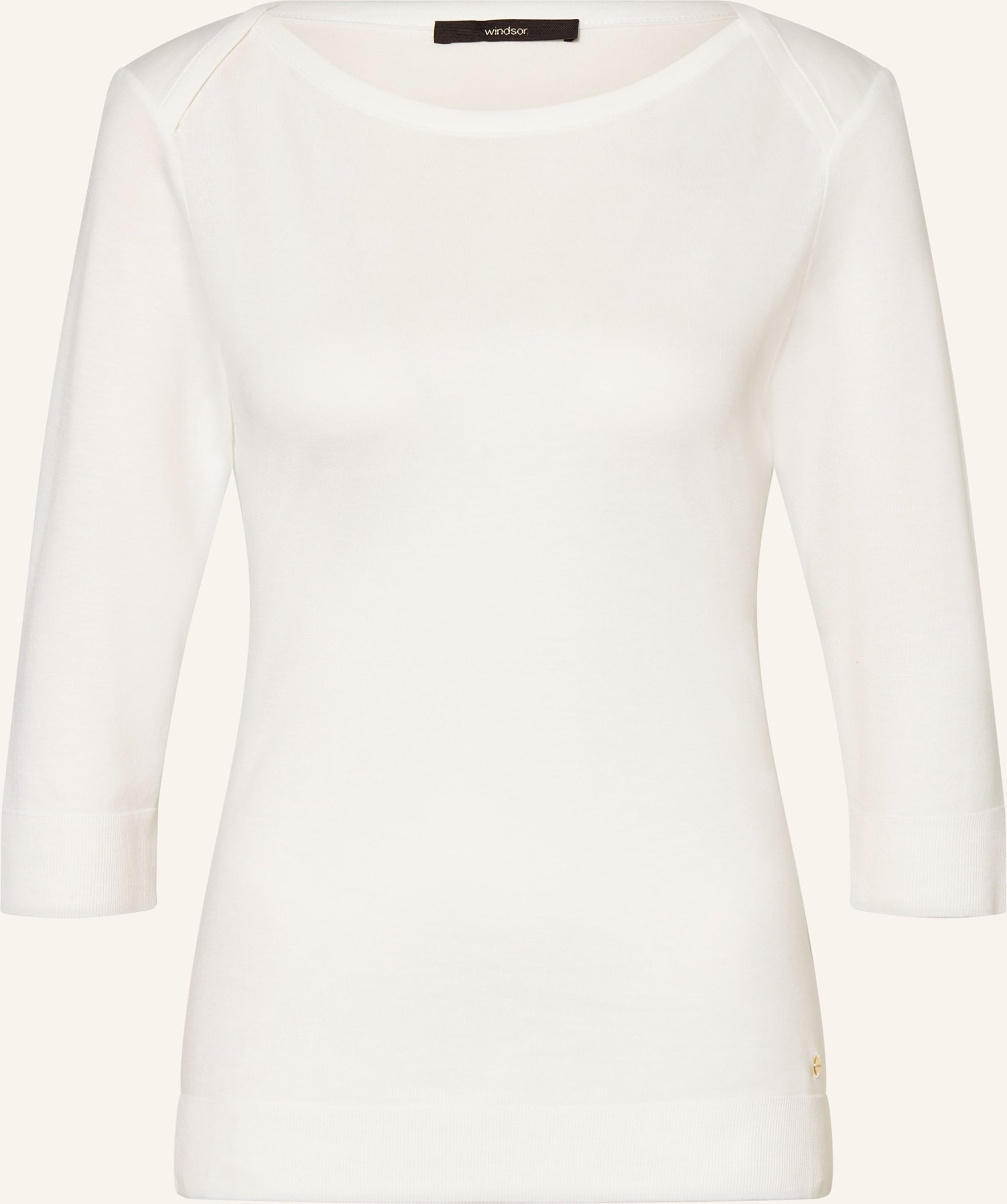 Windsor. Strickshirt Mit 3/4-Arm weiss