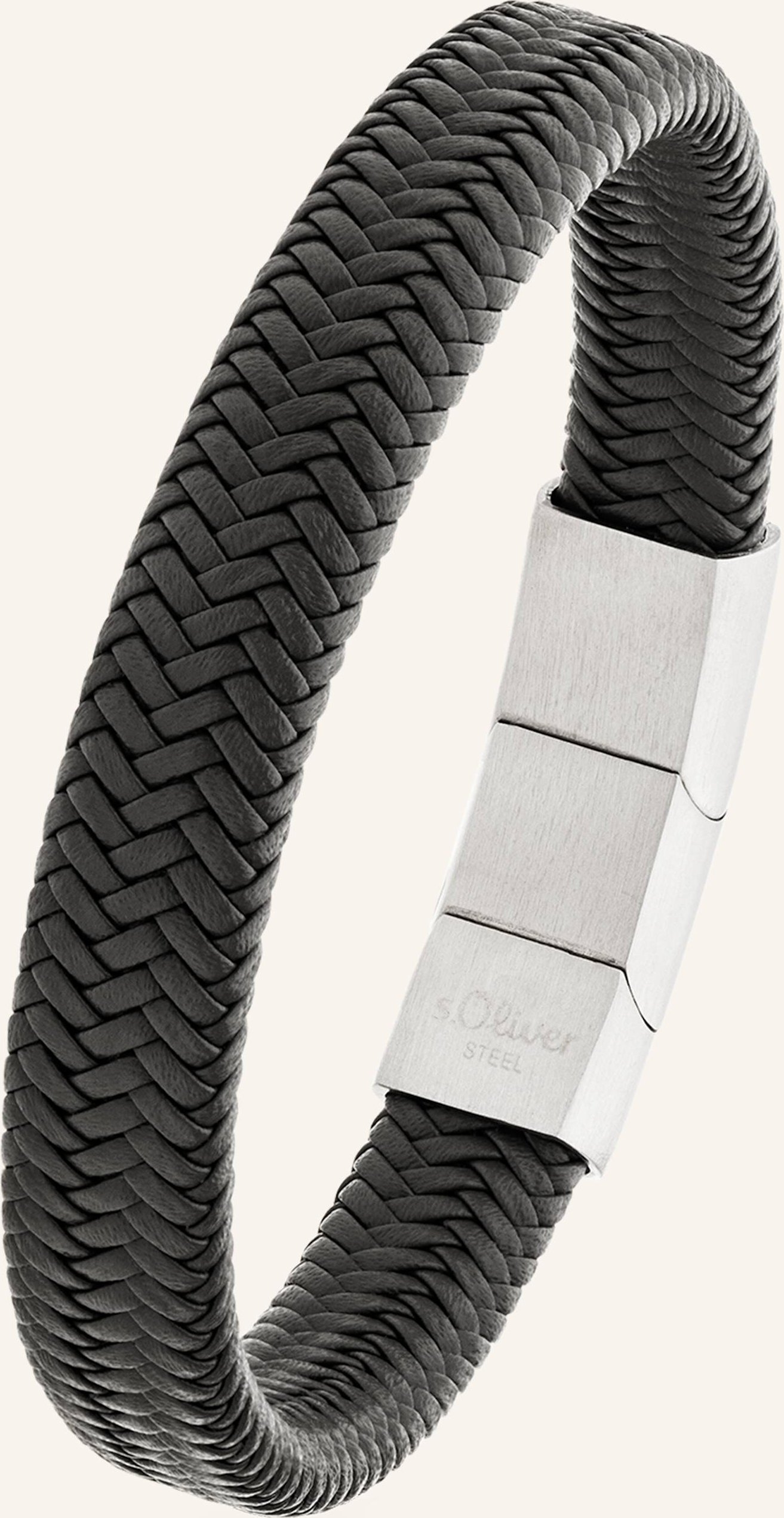 S.Oliver Armband Aus Echtleder grau