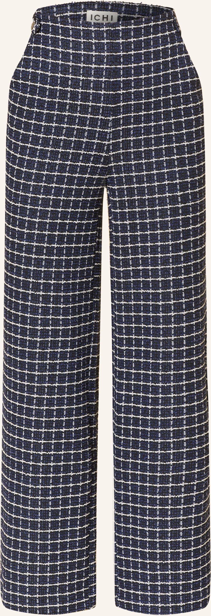 Ichi Bouclé-Hose Ihkate blau