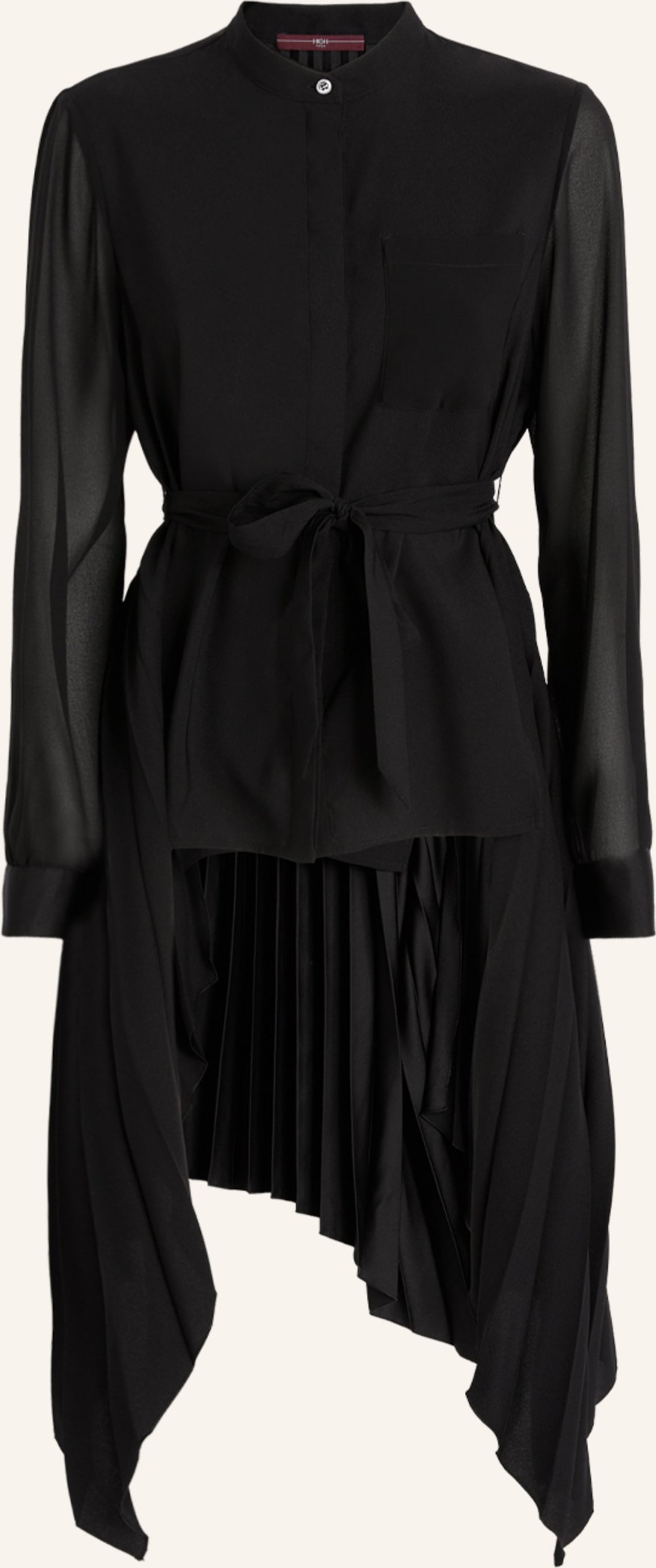 High Blusenshirt Sonnet Mit Plissees schwarz