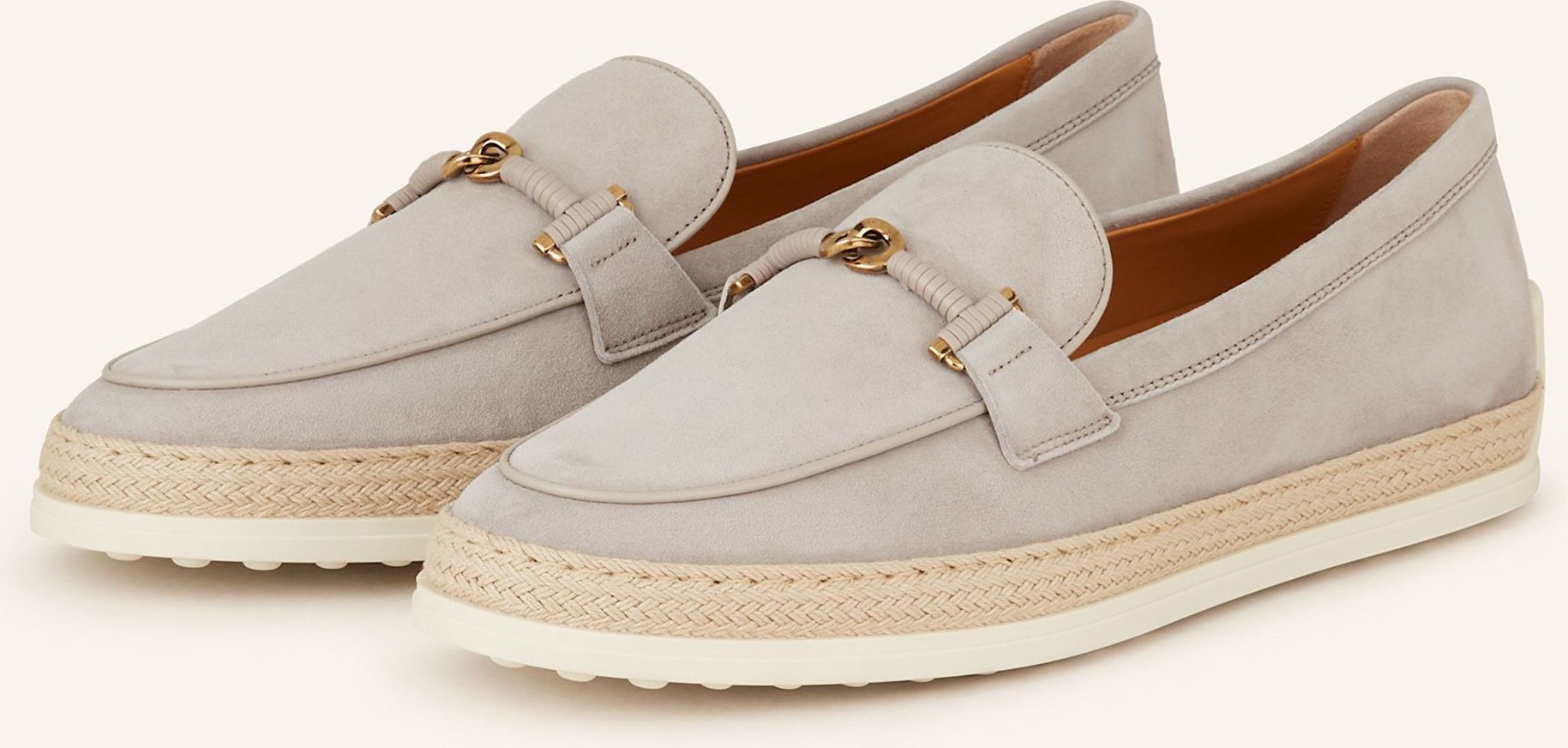 Tod's Loafer Gomma Rafia grau