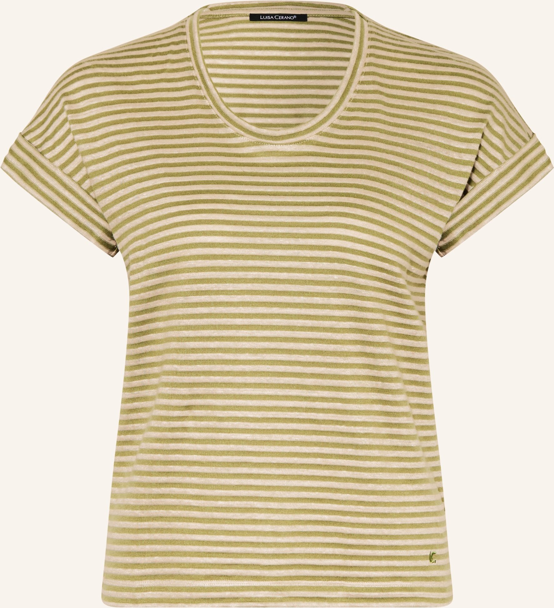 Luisa Cerano Strickshirt Aus Leinen gruen