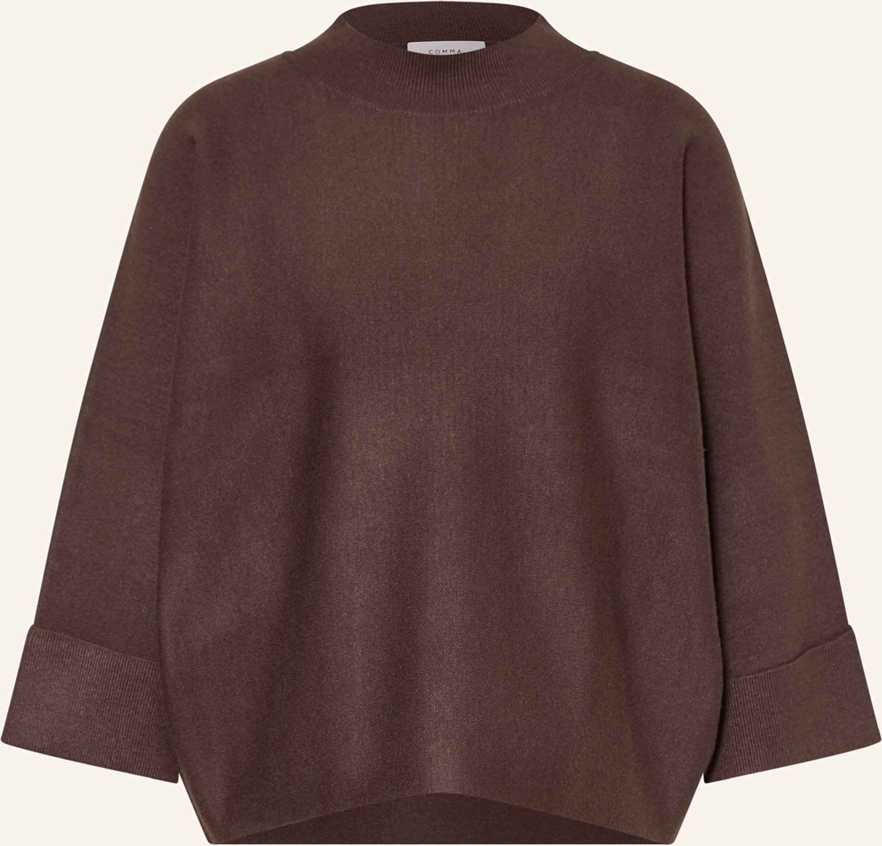 Comma Oversized-Pullover Mit 3/4-Arm braun