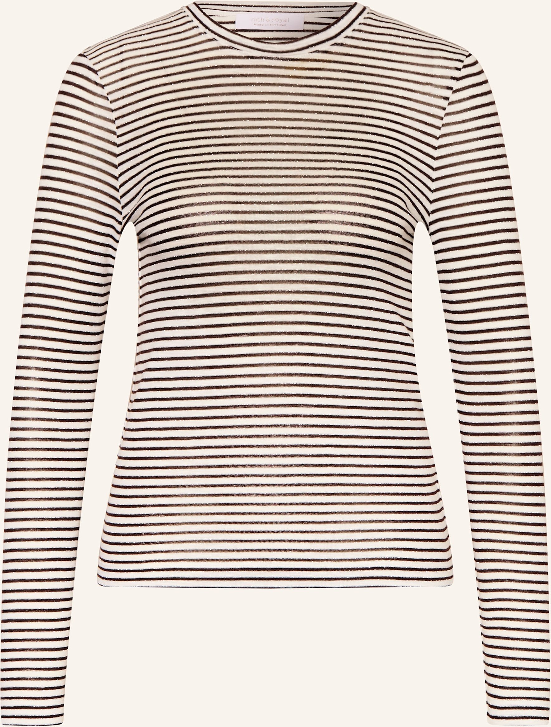 Rich & Royal Longsleeve Mit Glitzergarn braun