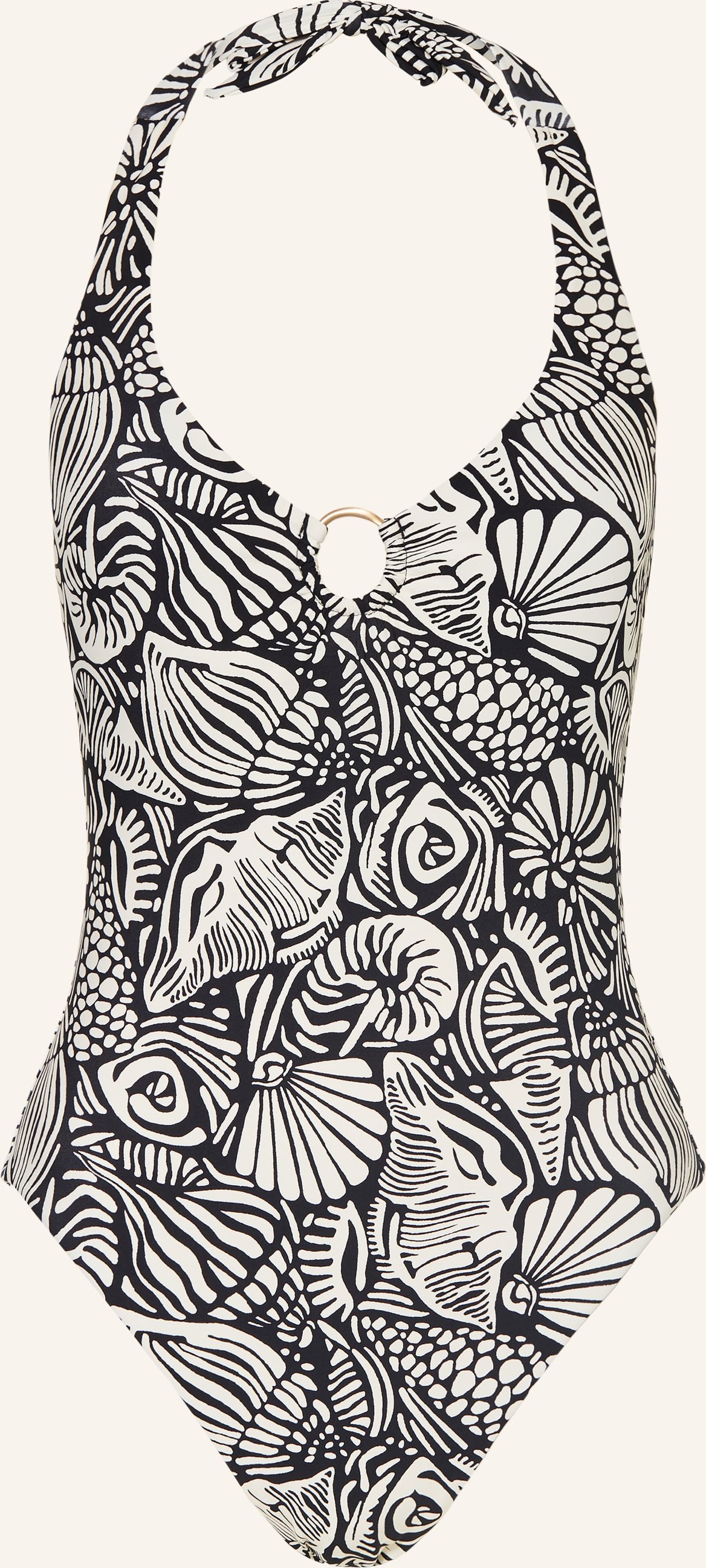 Seafolly Neckholder-Badeanzug Shells schwarz