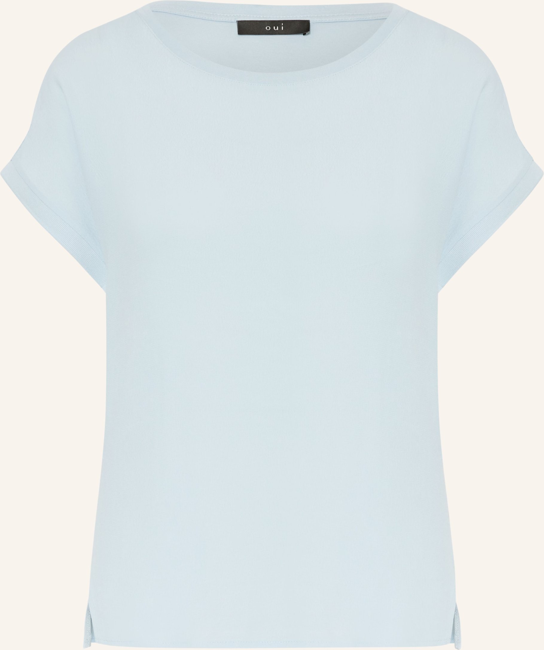 Oui Blusenshirt Im Materialmix blau