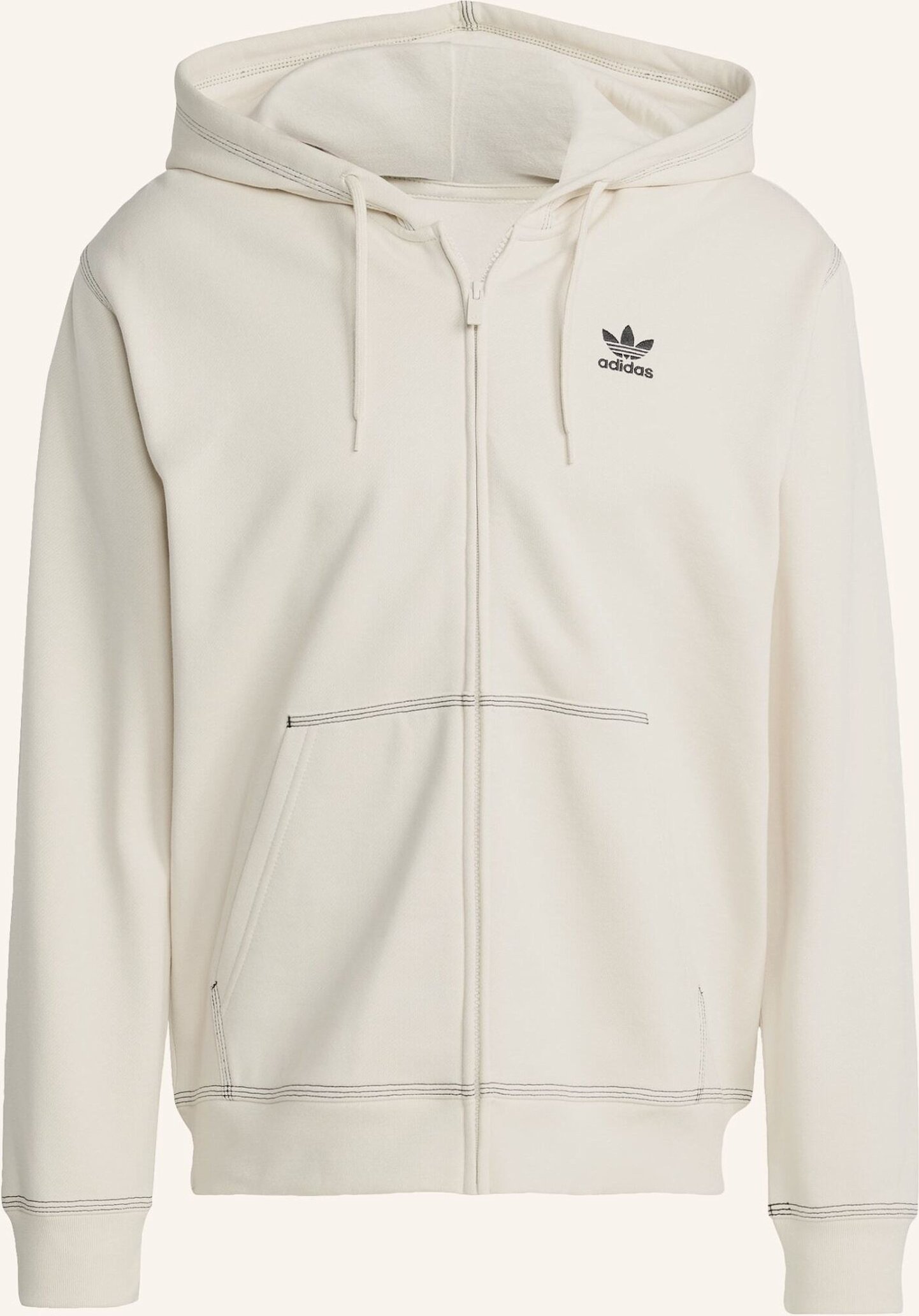 Adidas Originals Essentials Trefoil Kapuzenjacke weiss