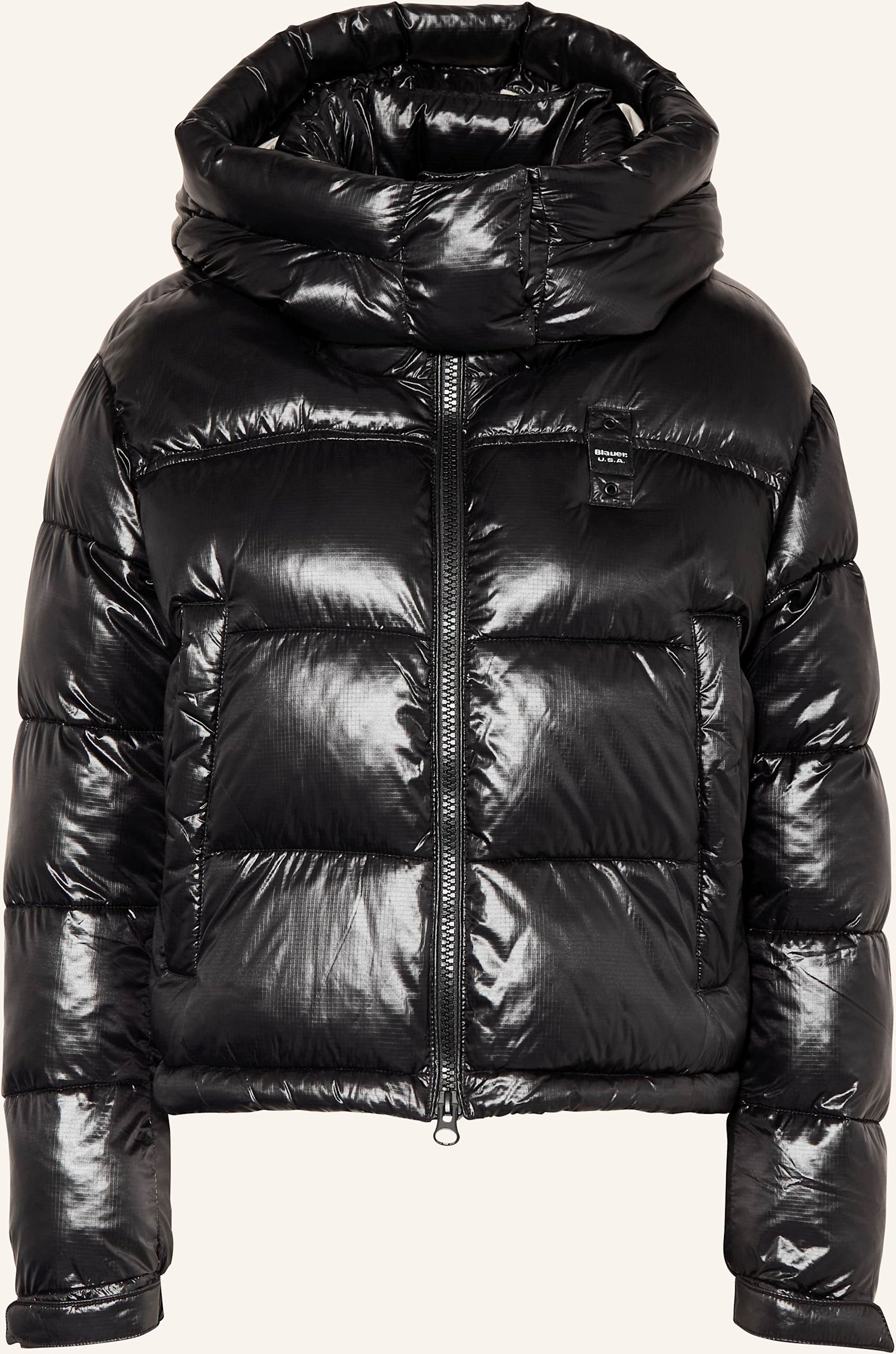 Blauer Steppjacke Gloria Mit Abnehmbarer Kapuze schwarz