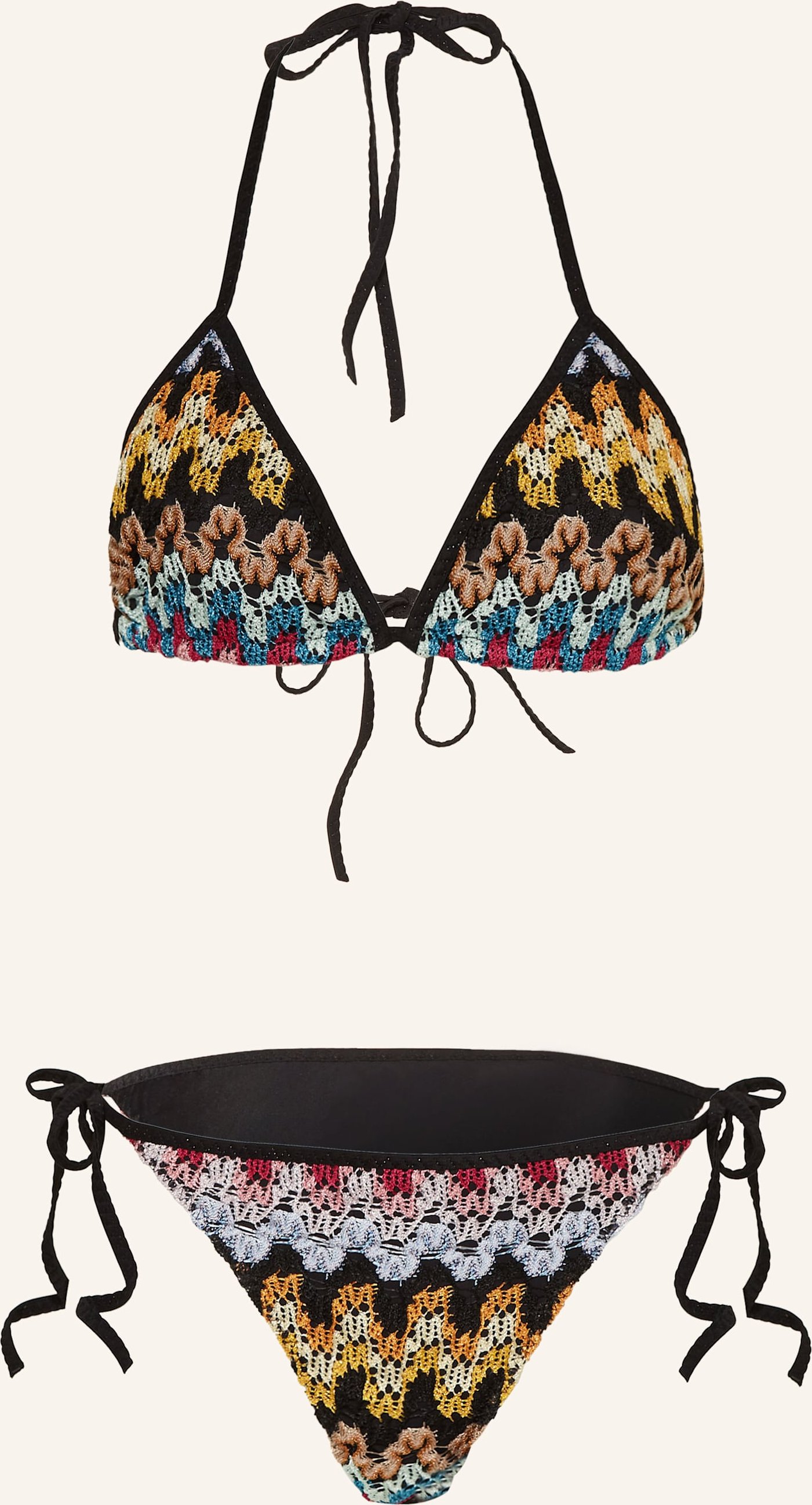 Missoni Triangel-Bikini Mit Glitzergarn schwarz