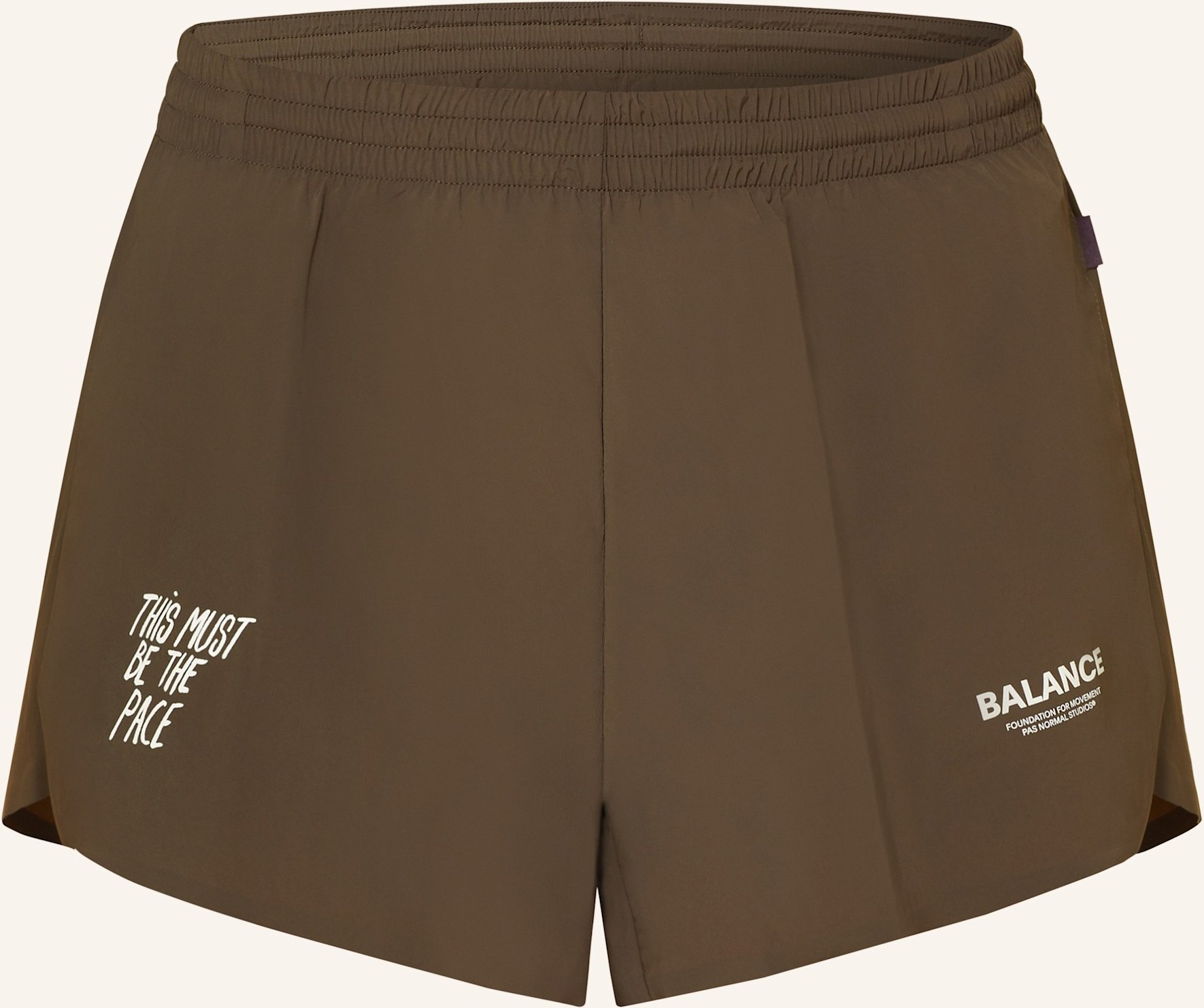 Thumbnail - Pas Normal Studios 2-In-1-Laufshorts Balance braun