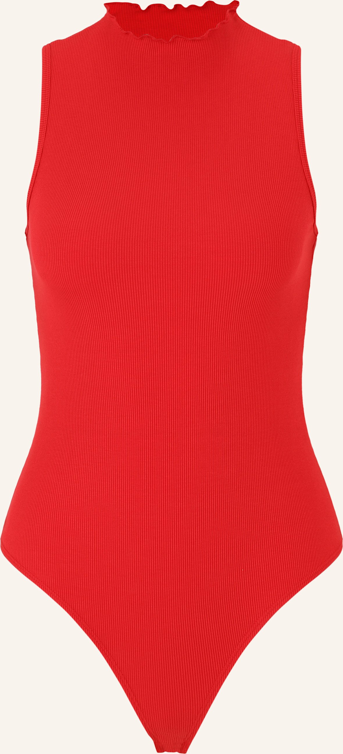 Les Lunes Ärmelloser Body Juuno Bodysuit Rib Lettuce Hem rot