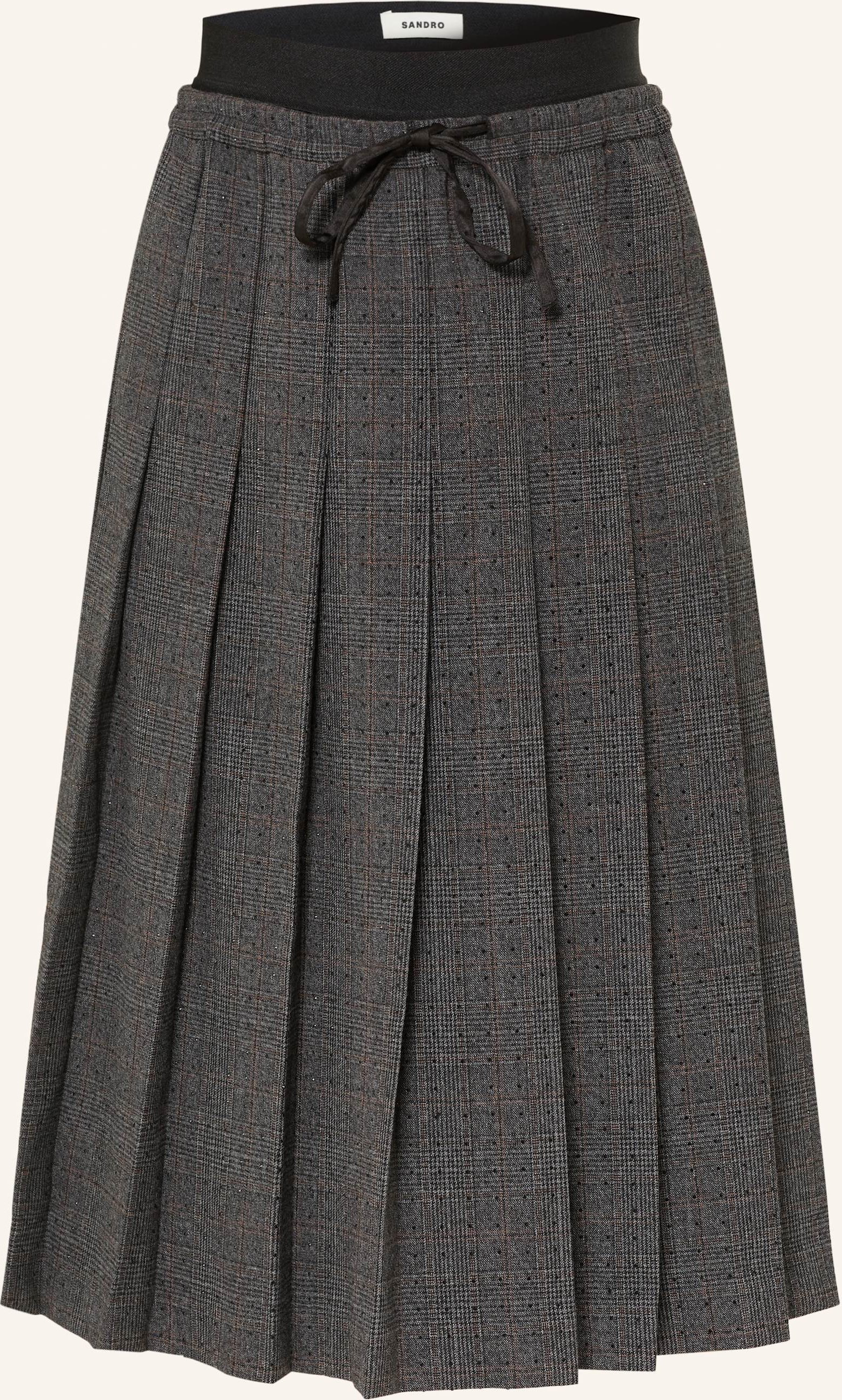 Sandro Faltenrock Mit Schmucksteinen grau