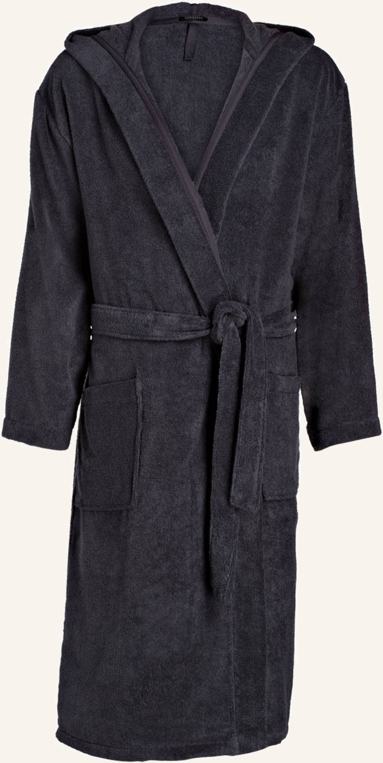 Schiesser Herren-Bademantel Essentials Mit Kapuze grau