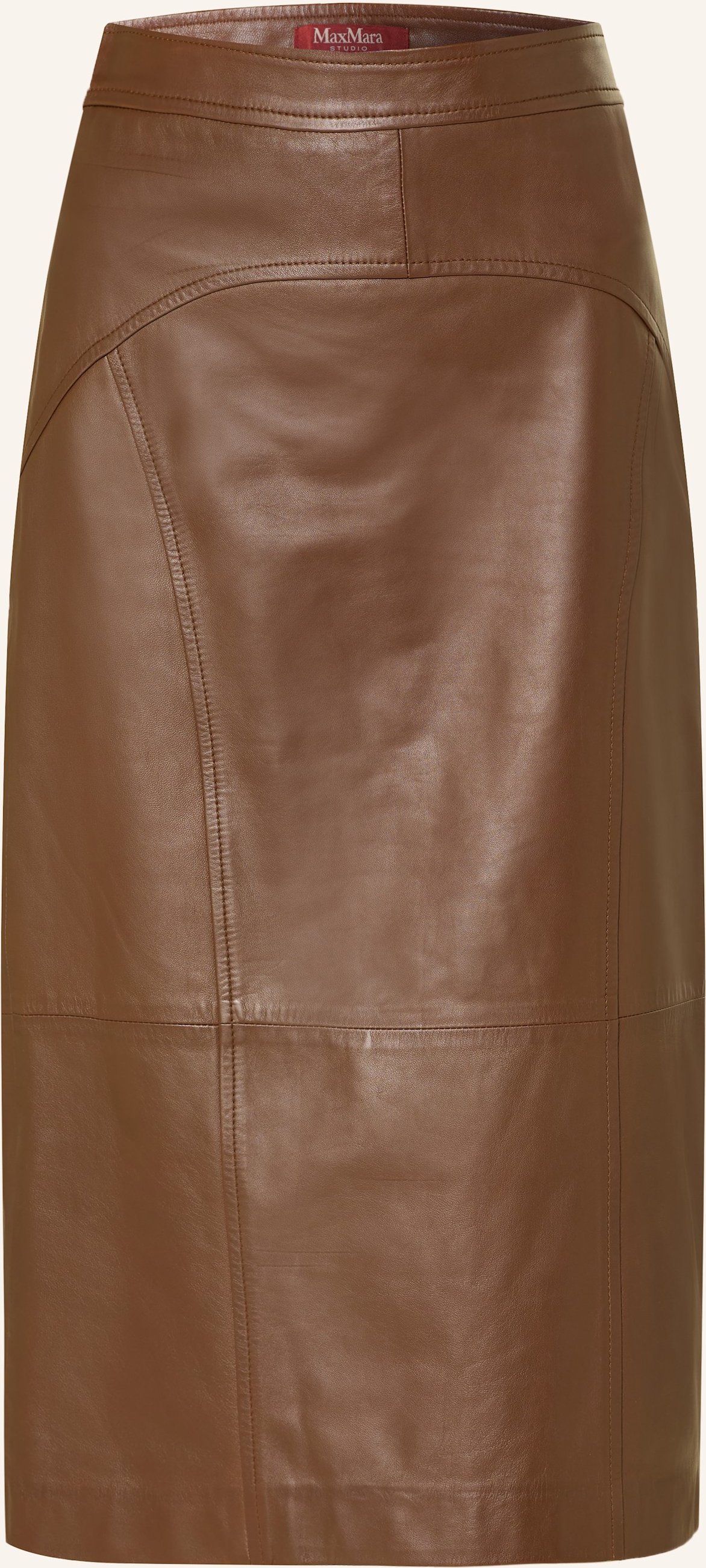 Thumbnail - Max Mara Studio Lederrock Taiga braun