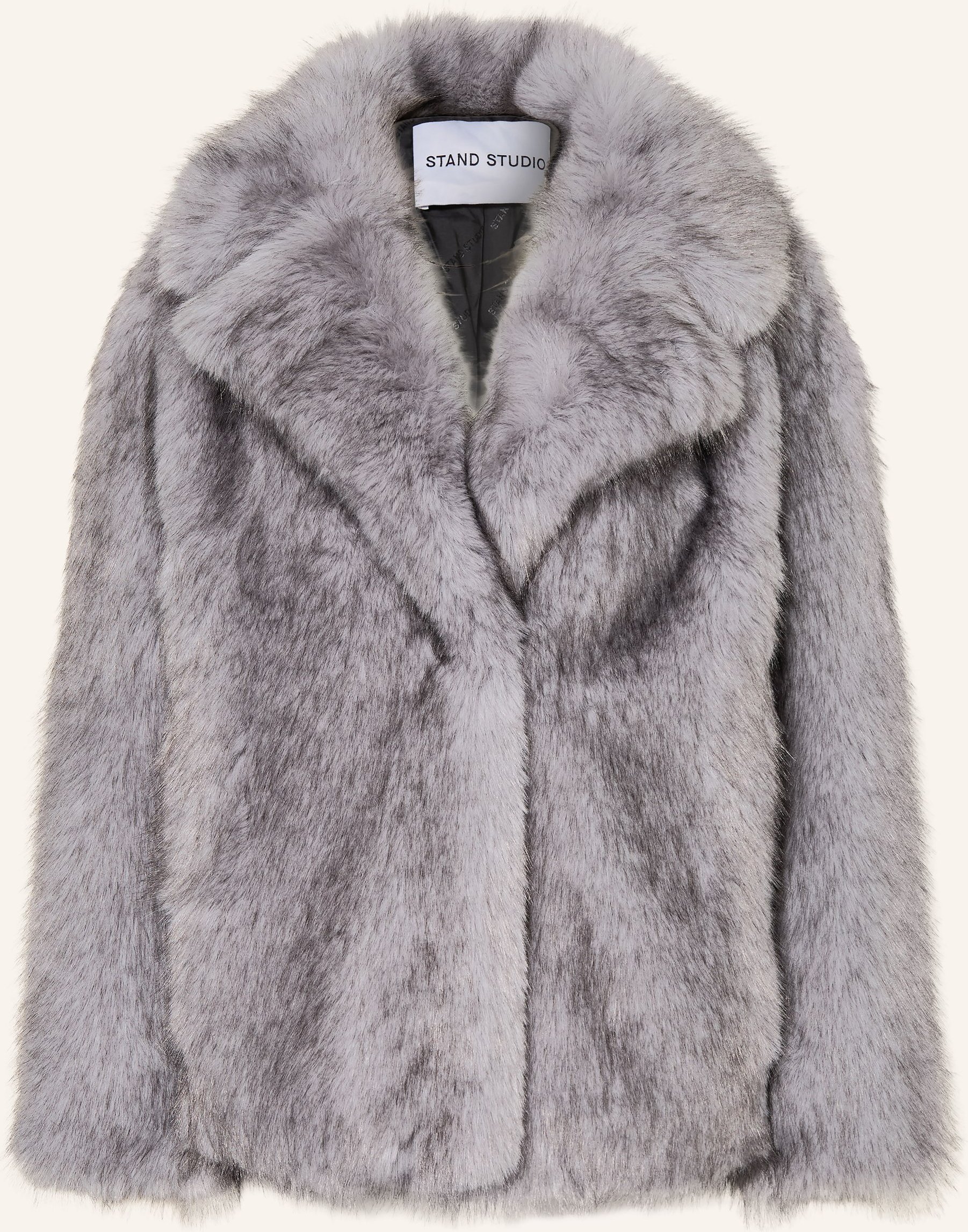 Stand Studio Kunstfell-Jacke Valentina grau