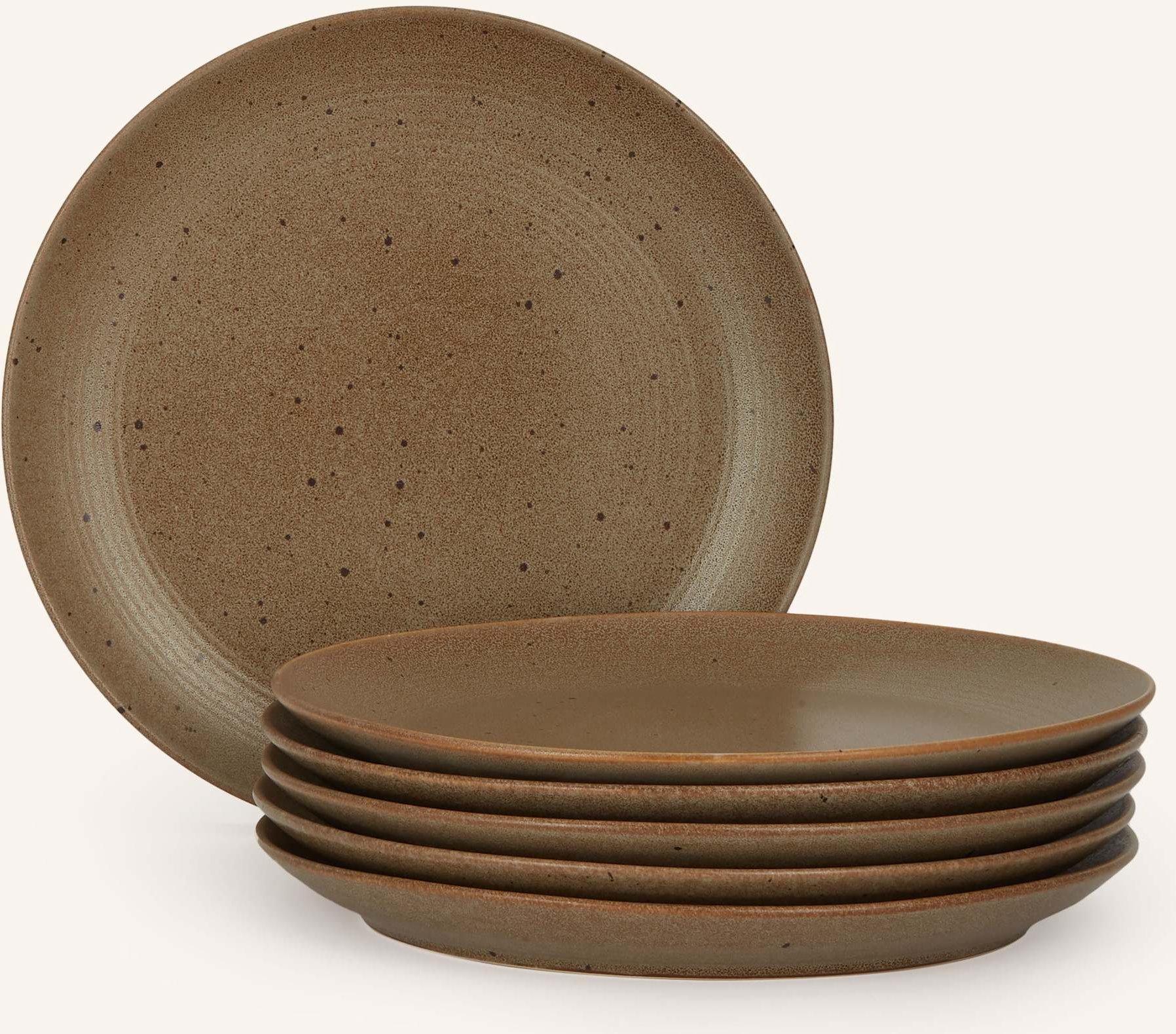 Blomus 6er-Set Speiseteller Kumi braun