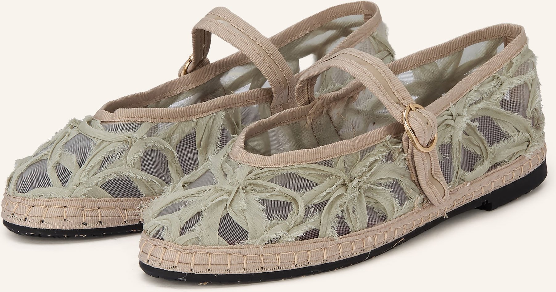 Flabelus Mary-Jane-Ballerinas Pierre Lace gruen