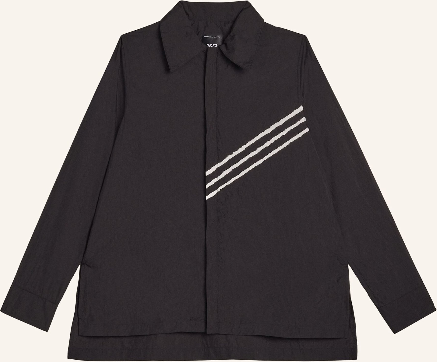 Y-3 Y-3 Raw Edge 3-Streifen Hemd schwarz