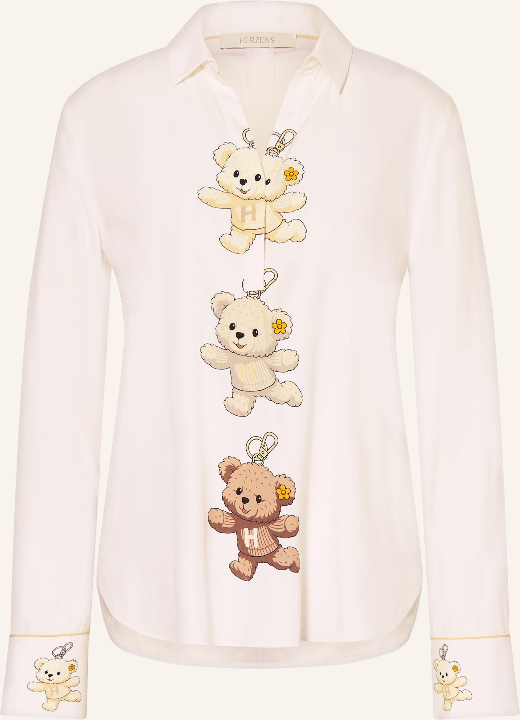 Herzens Blusenshirt Aus Seide weiss