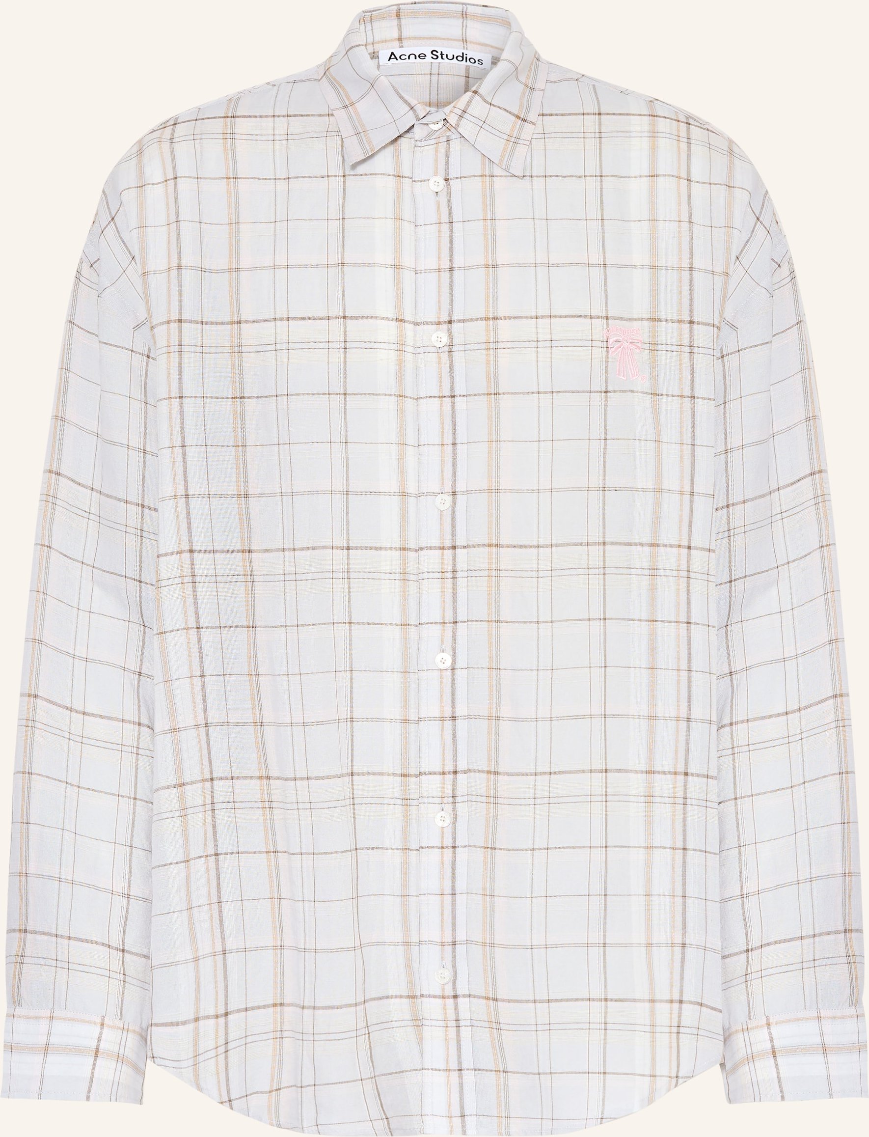 Acne Studios Hemd Comfort Fit Mit Glitzergarn grau