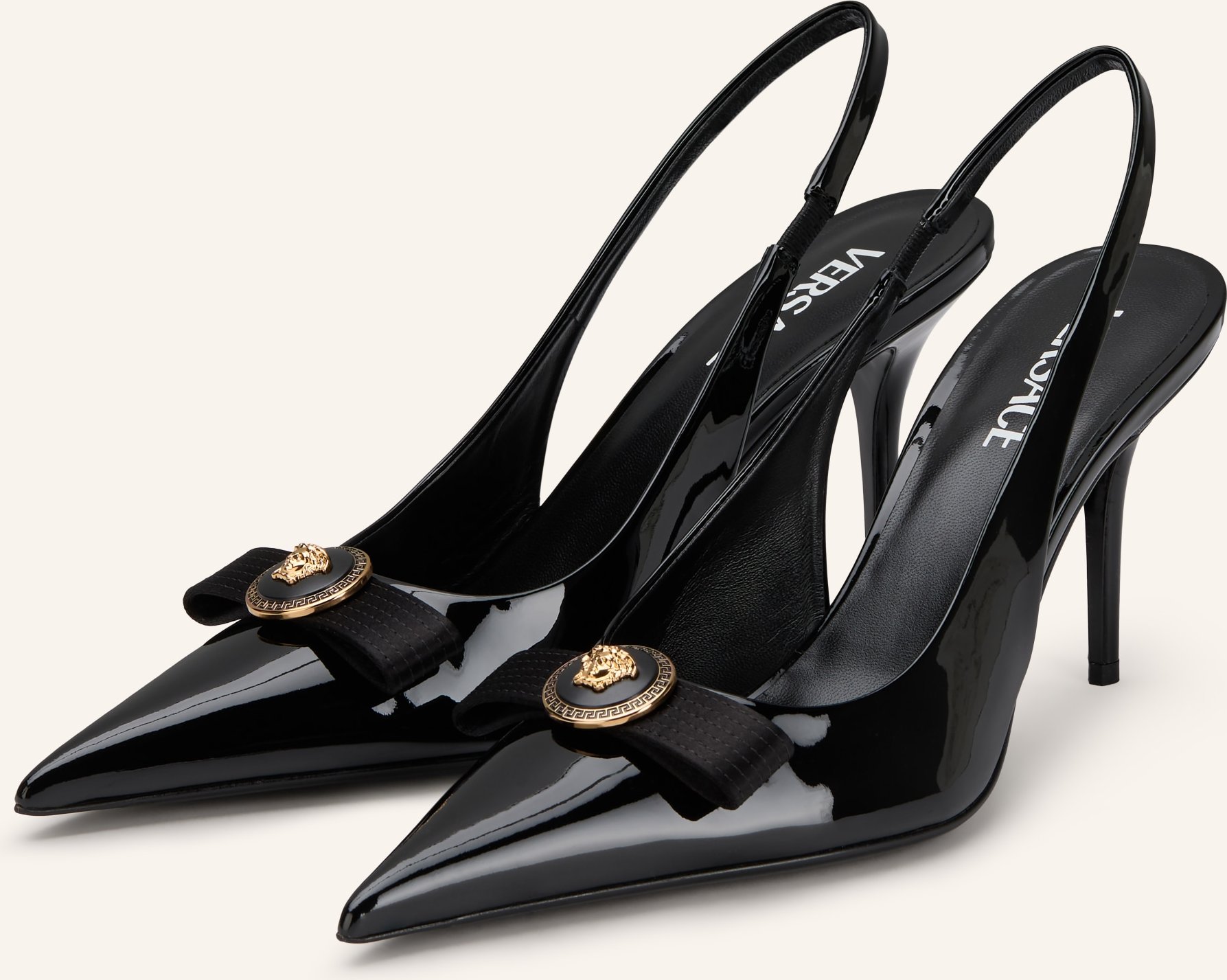 Versace Slingpumps Gianni Ribbon schwarz