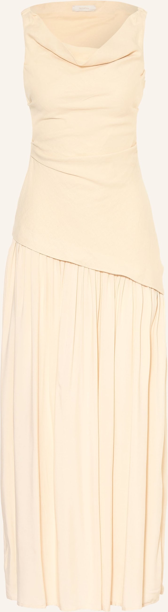 Faithfull The Brand One-Shoulder-Kleid Roma Im Materialmix Mit Leinen beige