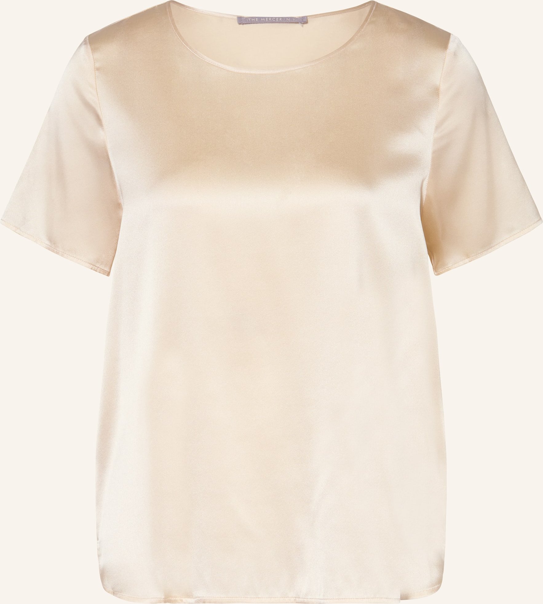 (The Mercer) N.Y. Blusentop Aus Seide beige