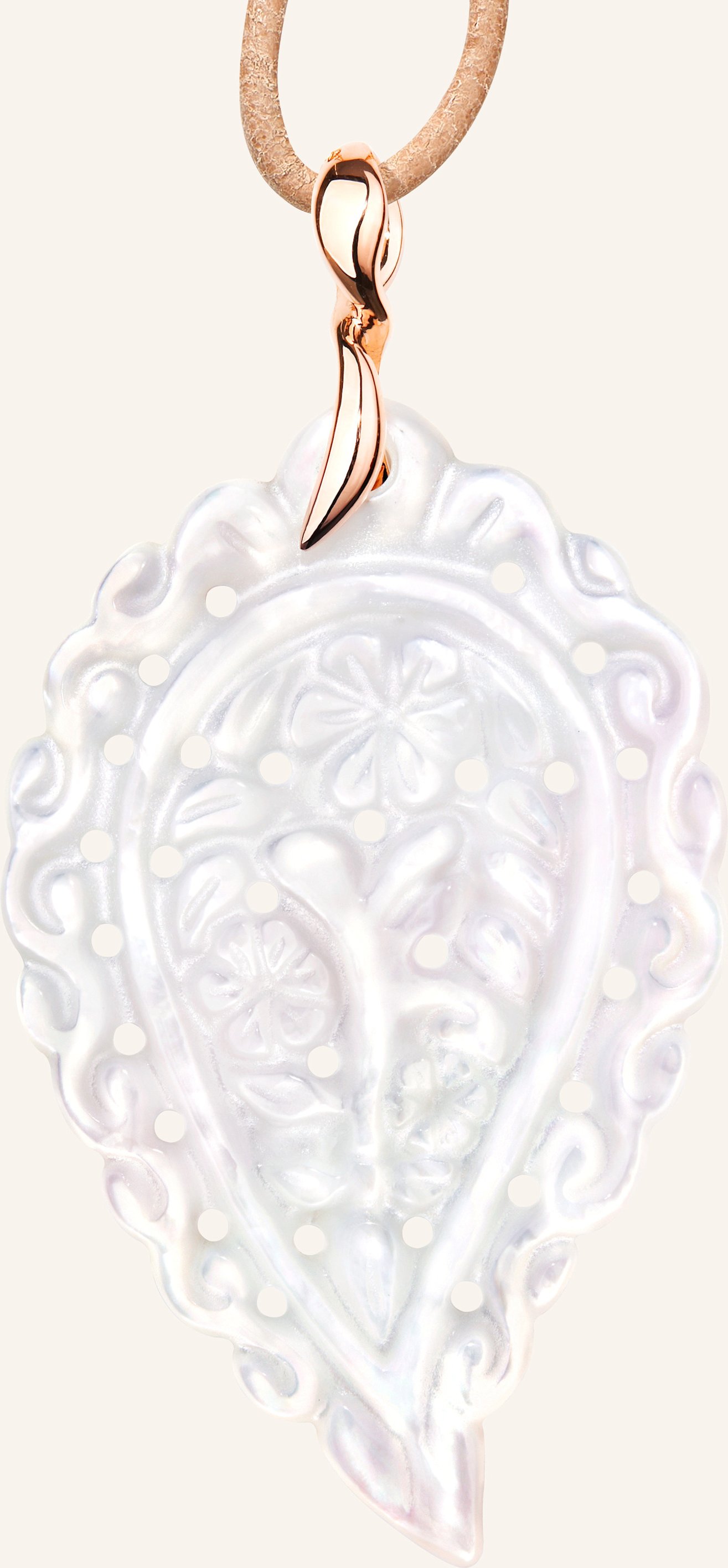 Tamara Comolli Anhänger Pendant India Large Mother Of Pearl White Aus 18 Karat Roségold Und Perlmutt rosegold