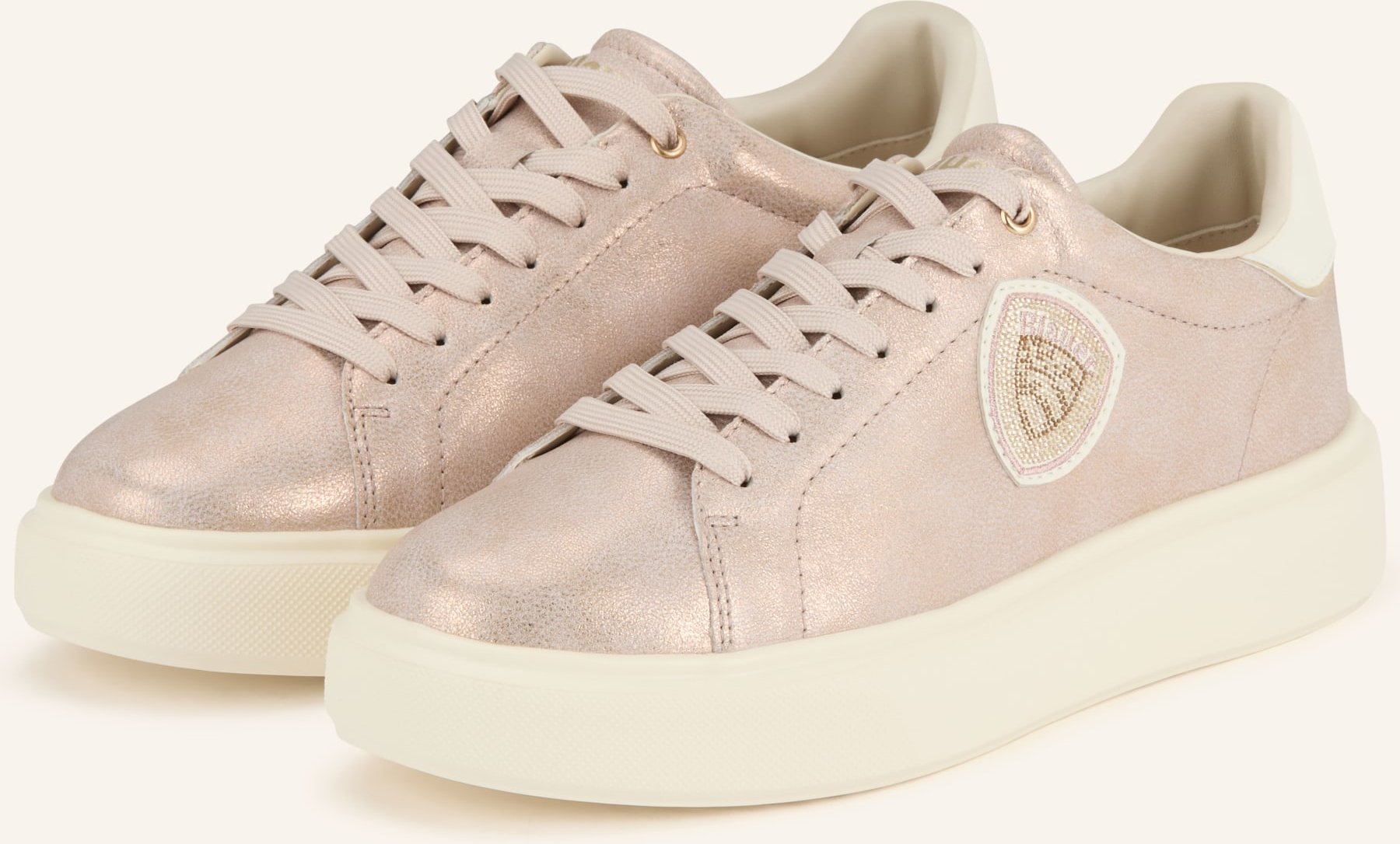 Blauer Sneaker Venus Mit Schmucksteinen rosa